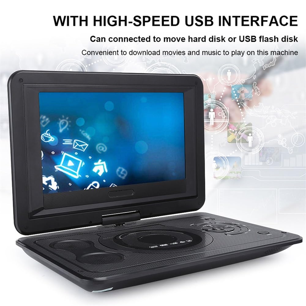 13,9 Pouces de Port USB de Lecteur DVD Portable écran pivotant à Rotation de 270 degrés