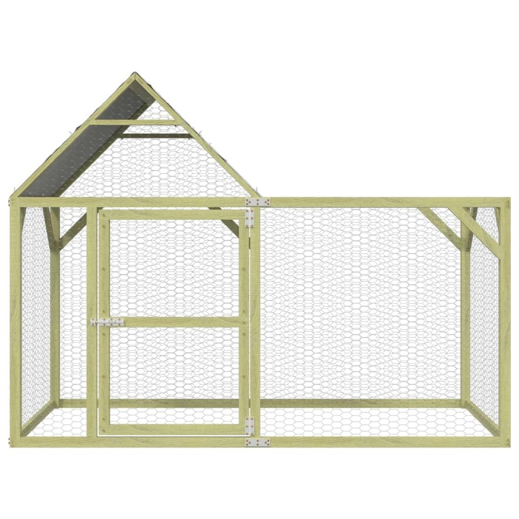 Kurnik z litego drewna sosnowego 200 x 100 x 150 cm z dachem, drzwiami, wybiegiem i miejscem na karmę dla małych zwierząt, woliery dla gryzoni jako bezpieczne schronienie w ogrodzie