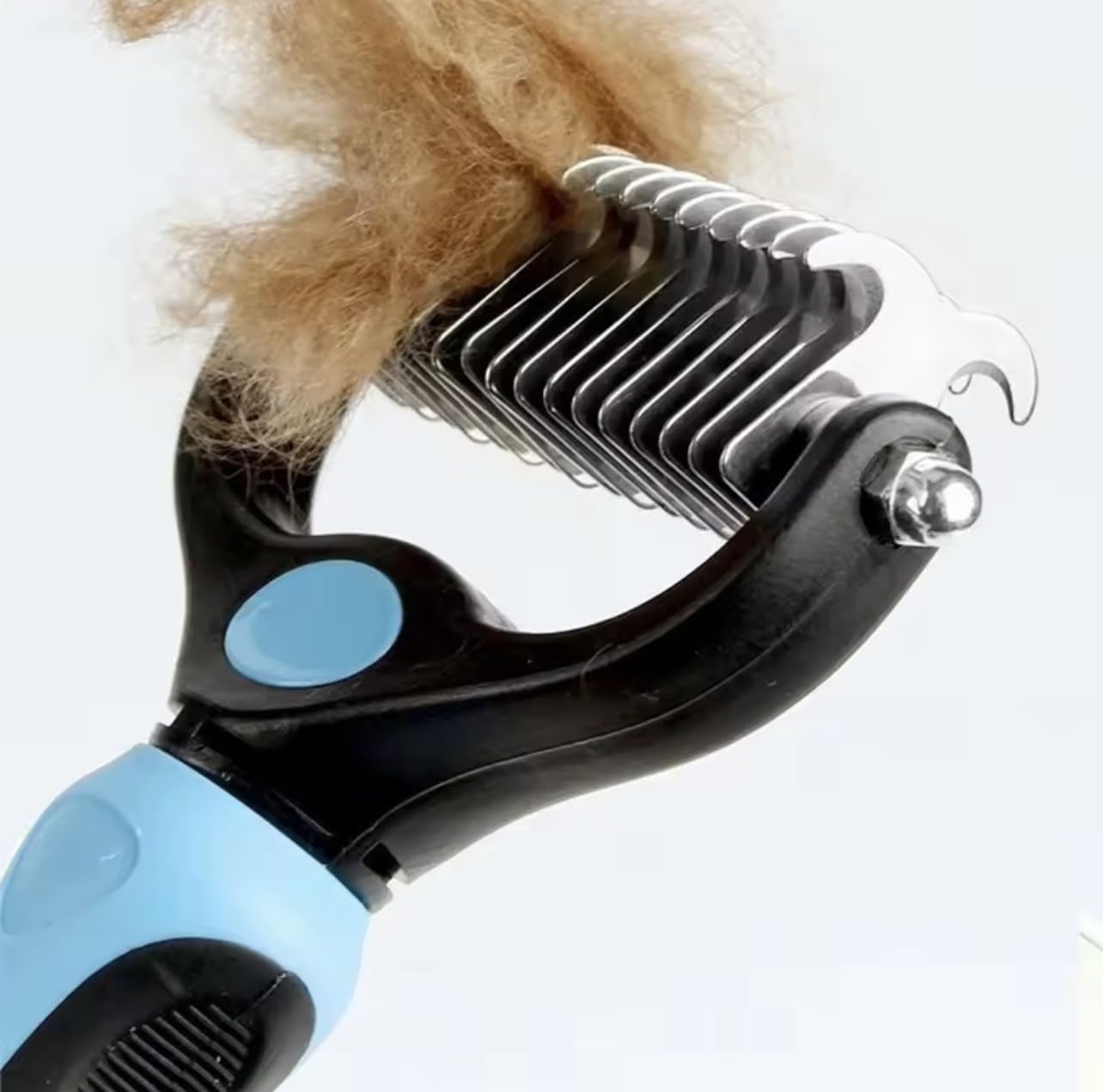 Pet Grooming Brush, Double-Sided Deshedding Tool, Undercoat Rake for Dogs and Cats Blue (Pink Small) - Image 4