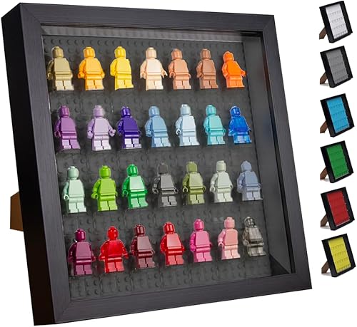 Miniatura 10 de Tapeera Vitrina de minifiguras de madera negra, vitrina de recuerdos para figuras, marco de caja de sombra de 11 x 11 pulgadas, pared y mesa con