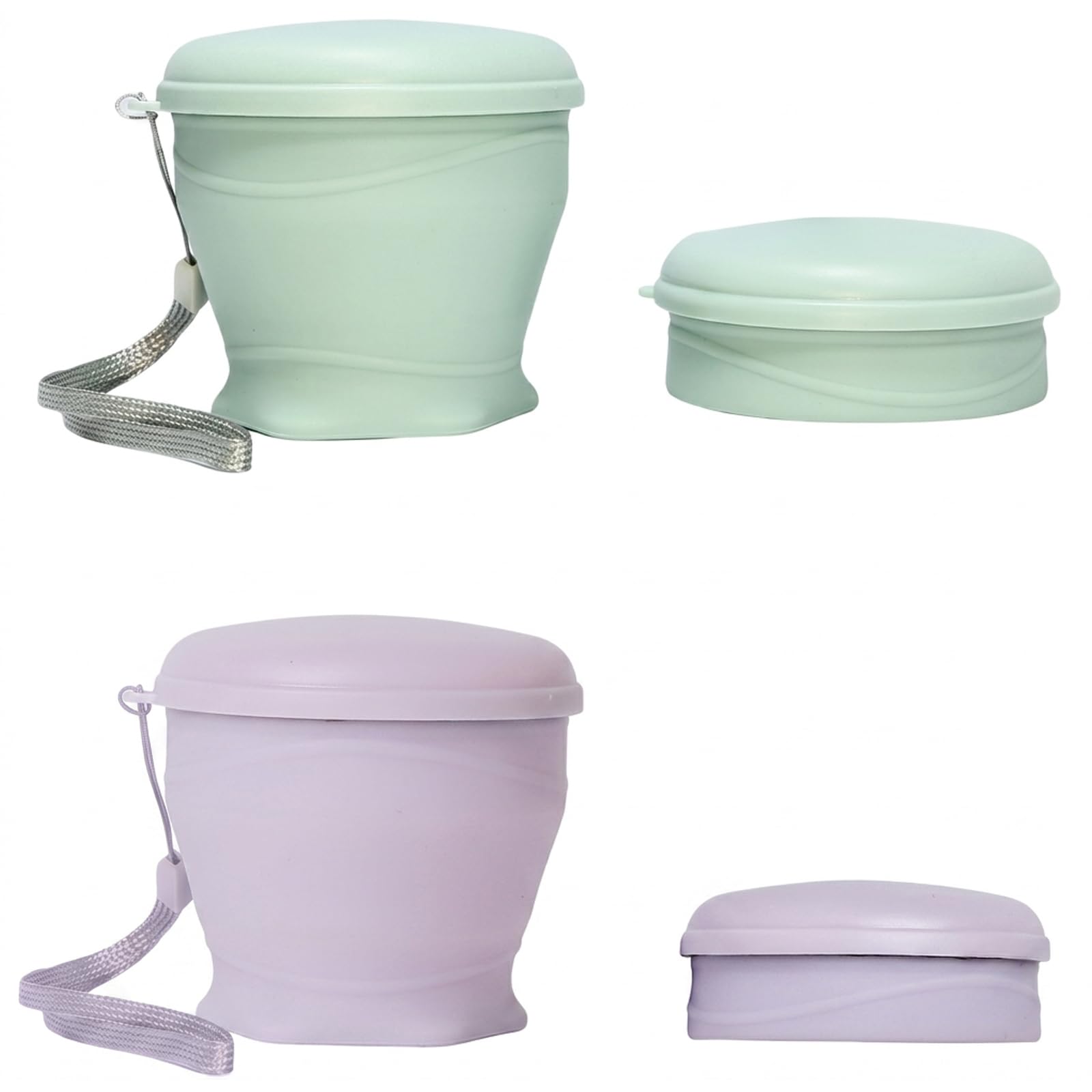 dienjason 2Pcs Collapsible Cup, Foldable Cup, Collapsible Coffee Cup, for Outdoor Enthusiasts and Daily Commuters(Purple and Green)