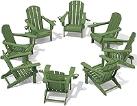 Vista 24 de SERWALL Silla Adirondack con portavasos – Juego de 2 sillas Adirondack compuestas para exteriores de polietileno de alta densidad para todo