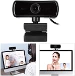 4K USB Webcam, HD Webcam with Microphone, 360°Rotation USB PC Computer Web Camera with AutoFocus for Zoom/Skype/Facebook, Recording, Conferencing Webcam for Laptop Desktop (Black)