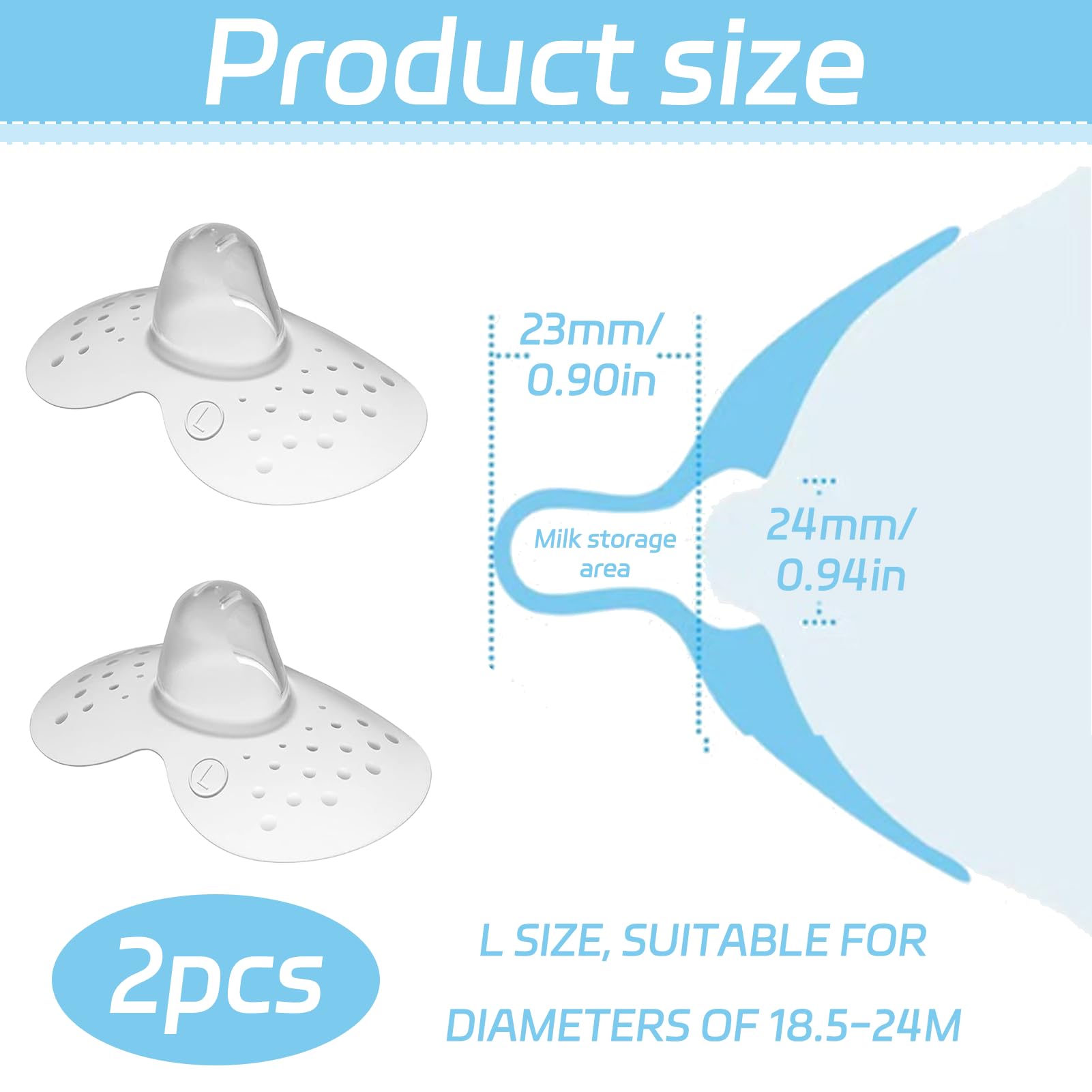 Lot de 2 tétines d'allaitement « Mam » et étui - Taille L - Taille L - Pour un contact maximal avec la peau entre la mère et l'enfant