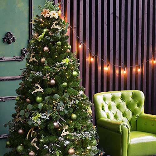 KI Store Light Green Christmas Balls 20pcs 3.15-Inch Christmas Tree Decoration Ornaments for Xmas Tree Holiday Wreath Garland Decor Ornaments Hooks Included