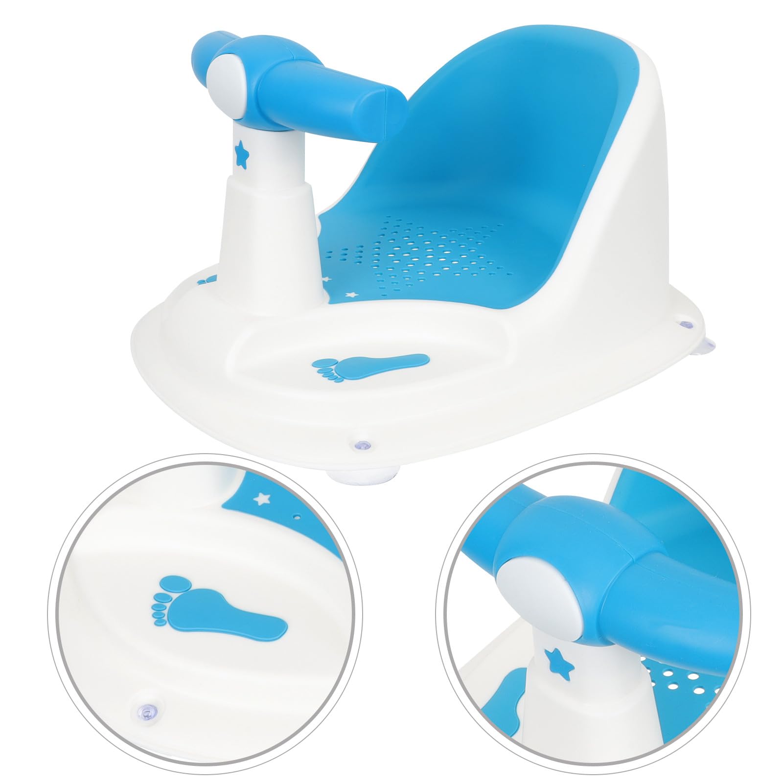 Hemobllo Seggiolino da Bagno per Bebé e Ragazzo Ragazza Supporto Confortevole, Materiale Affidabile Pp e Tpe, Sedia Antiscivolo Blu per Bagnetto la Doccia