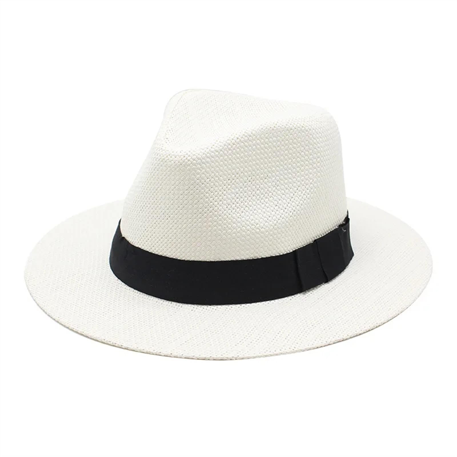 Cappelli da Sole Estivi Casual in Paglia di Carta da Uomo Panama Trilby Jazz Hat Outdoor Protection Beach cap