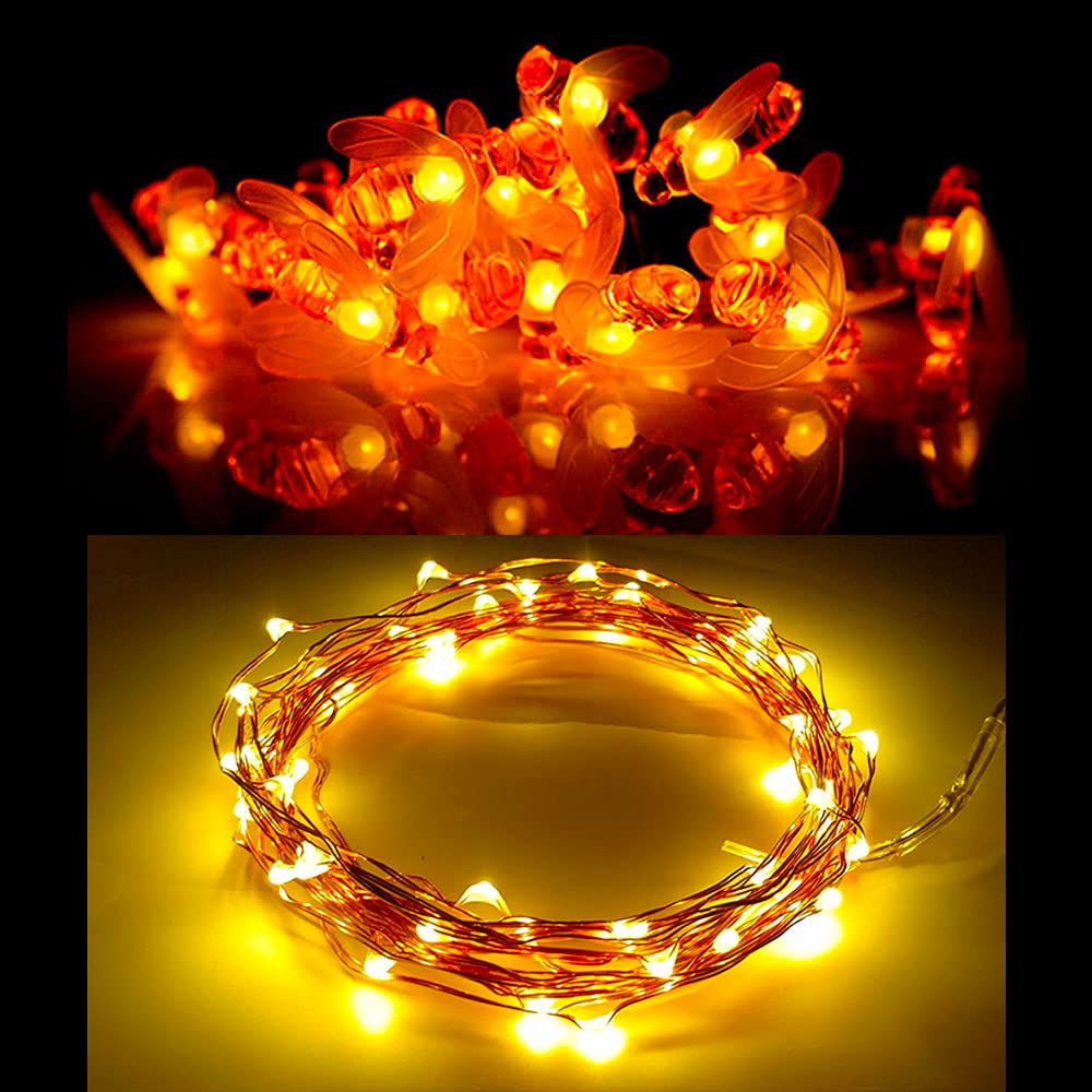 Shoppingekart 2AA Battery Operated 3m Wire 30 LED Strand Light String Fairy Light with 16 led Honey Bee Led String Fairy Light Combo Set