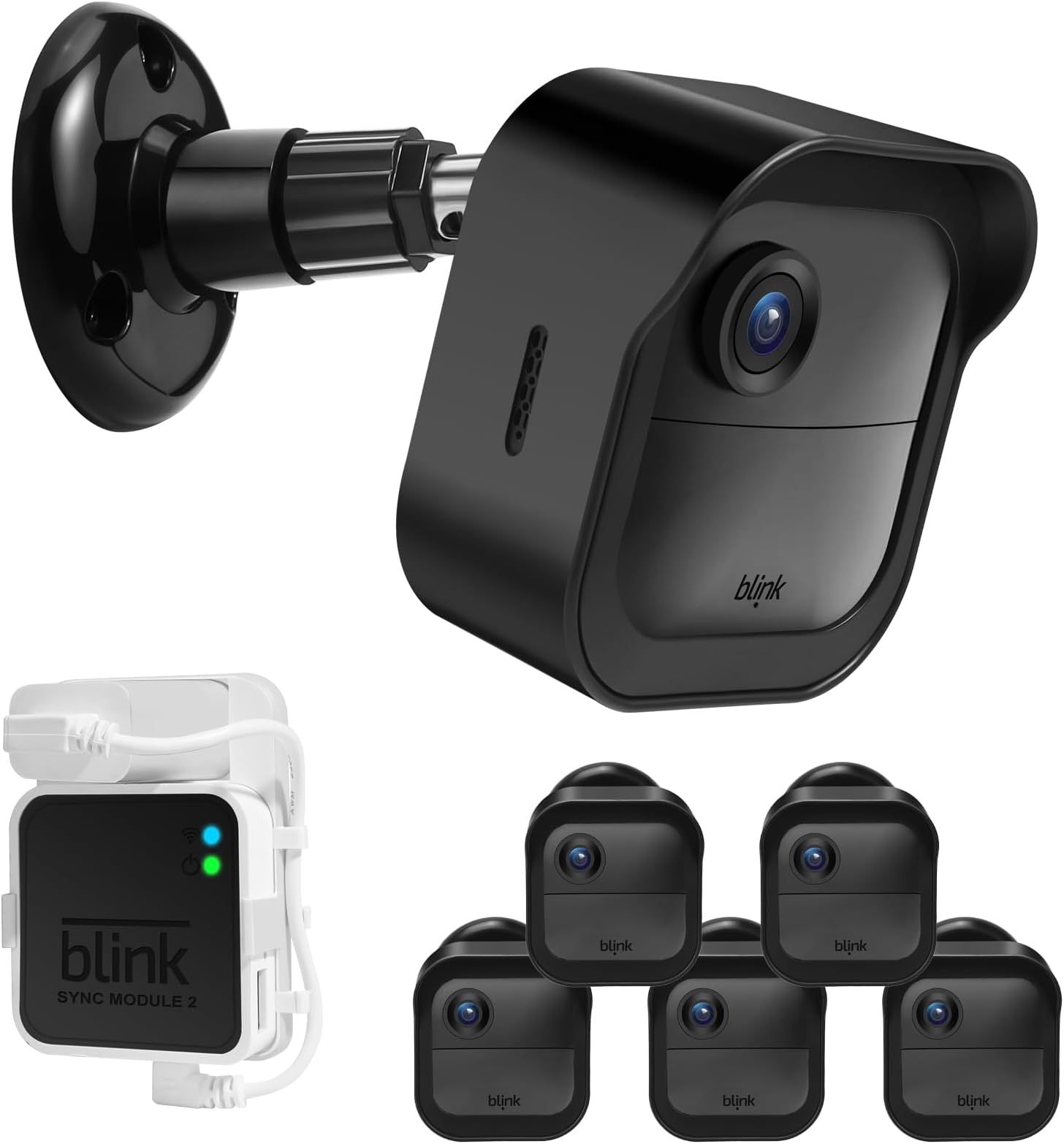 Blink Outdoor Camera Wall Mounts, 5 Pack Weatherproof Protective Housing and 360 Degree Adjustable Mount with Blink Sync Module 2 Mount (Blink Camera Not Included)