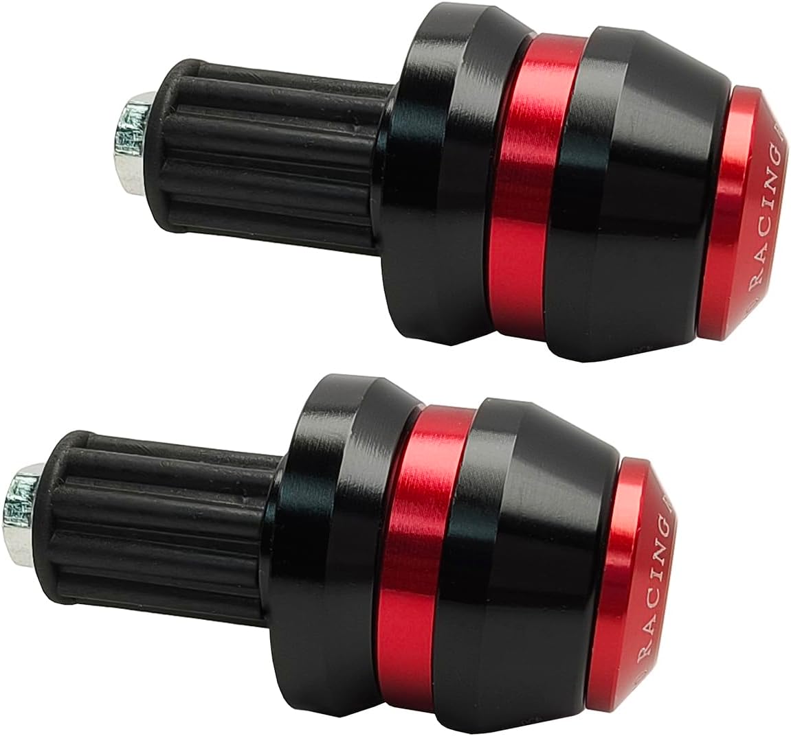 22mm 7/8'' Motorcycle Bar End Plug Sliders Universal Handlebar Grips Bar Ends Caps replacement for Honda Yamaha Suziku Kawasaki BMW Motorbike Dirt Bike(Red)
