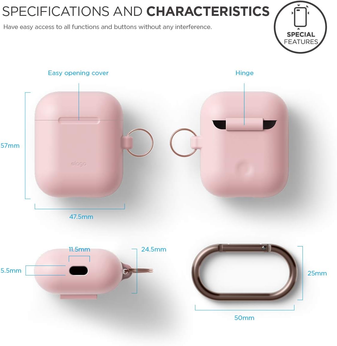Elago Airpods Hang Case - Lovely Pink