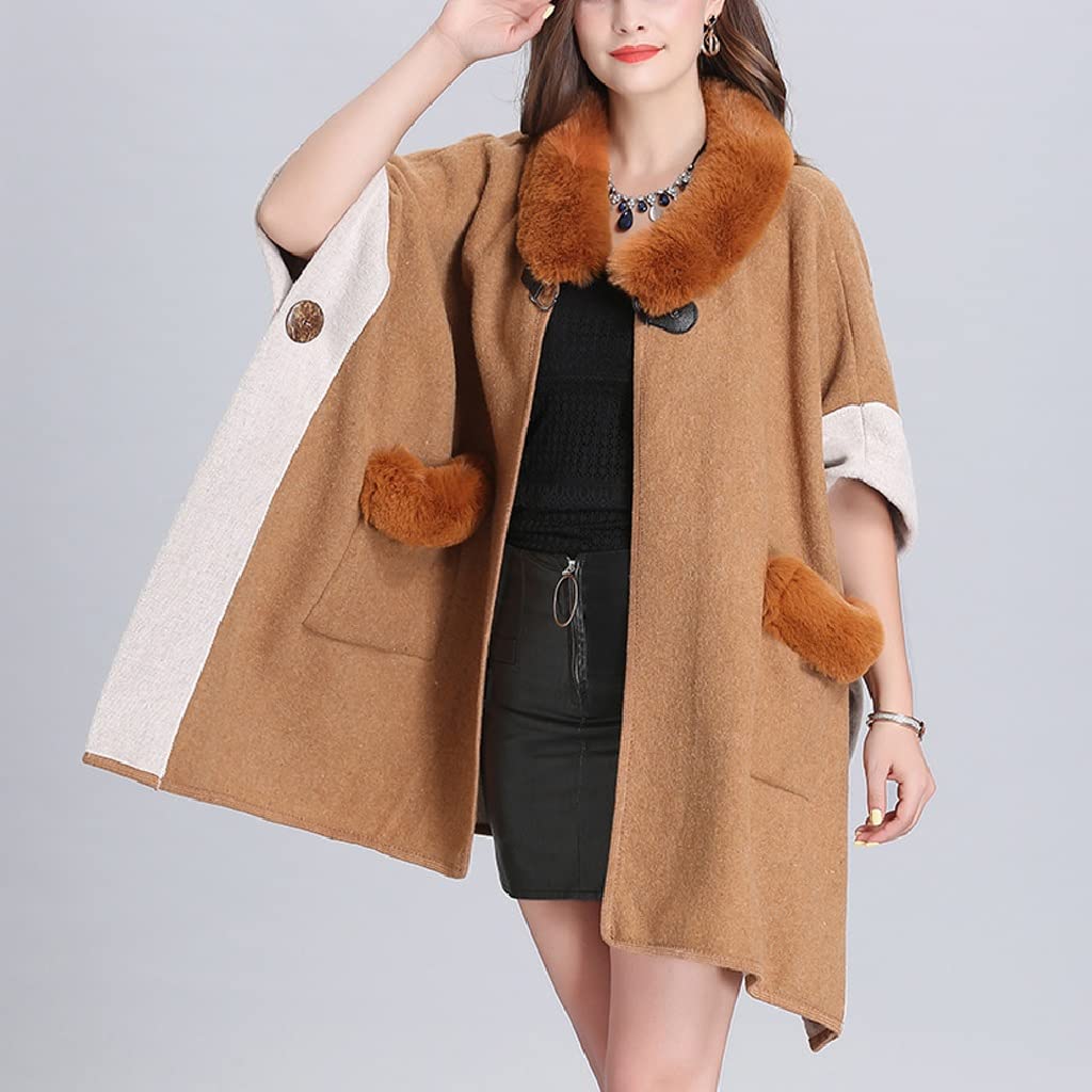 Faux Fur Collar Lapel Pocket Size 