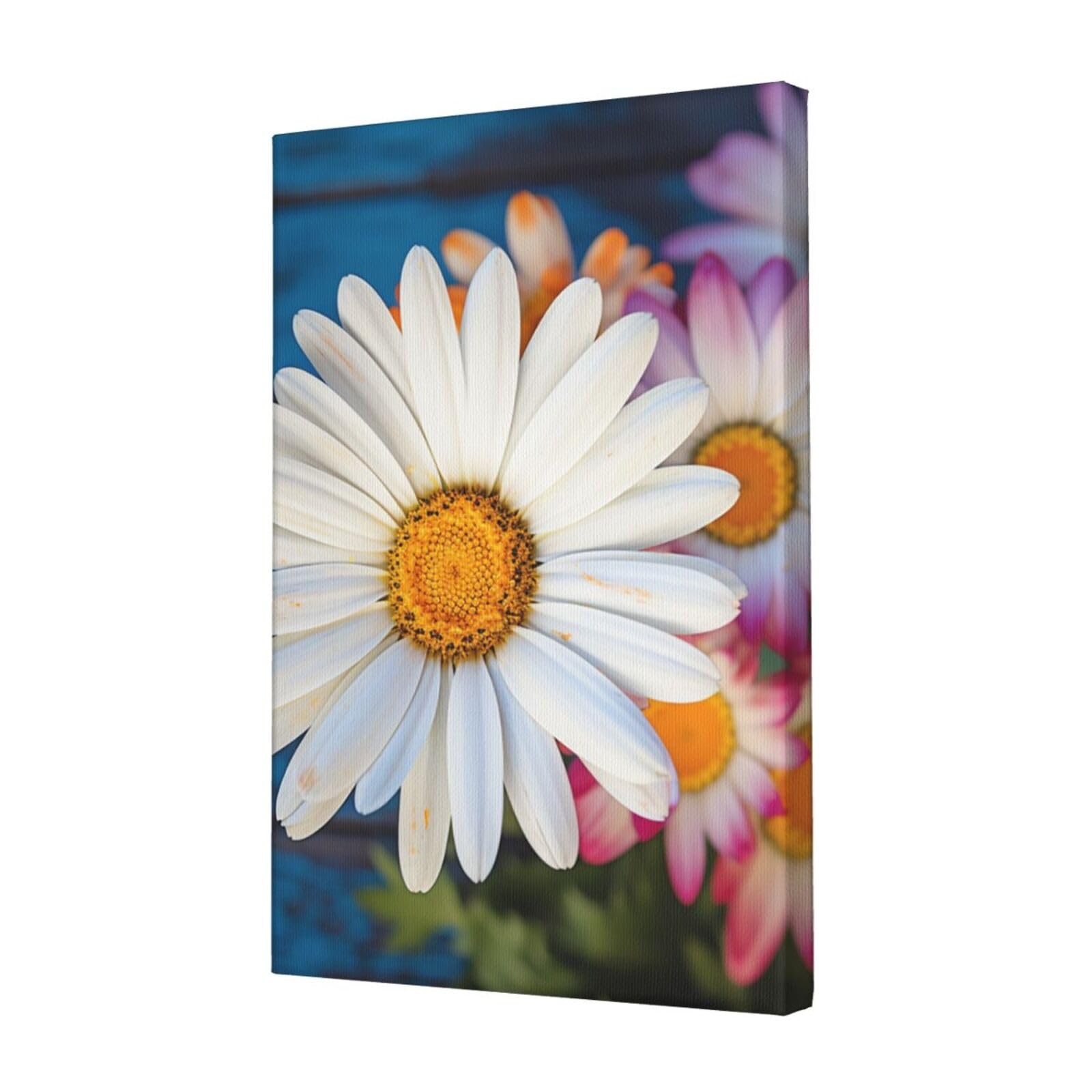 FodPand Barberton daisy Canvas Wall Art for Living Room Wall Decor 12"x18" Modern Artwork Painting Pictures Hanging Canvas Prints Aesthetic Wall Art for Bedroom Bathroom Office Wallart Decor