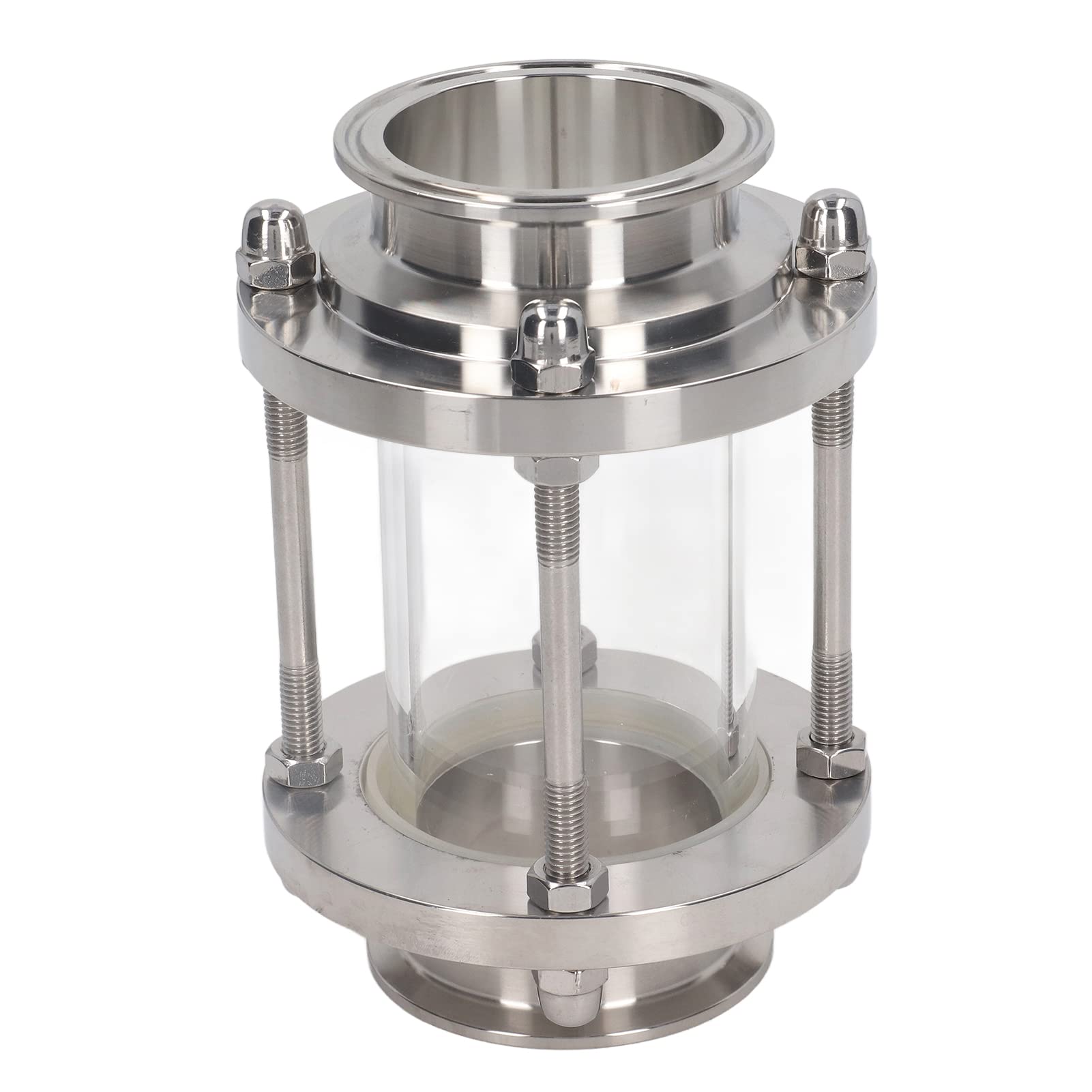 PN6-Schauglas Inline-Edelstahl-Schauglas mit Geradem Durchfluss und Klemmende für Öl-Luft-Maximaltemperatur 80 ℃ (63 mm / 2,48 Zoll)