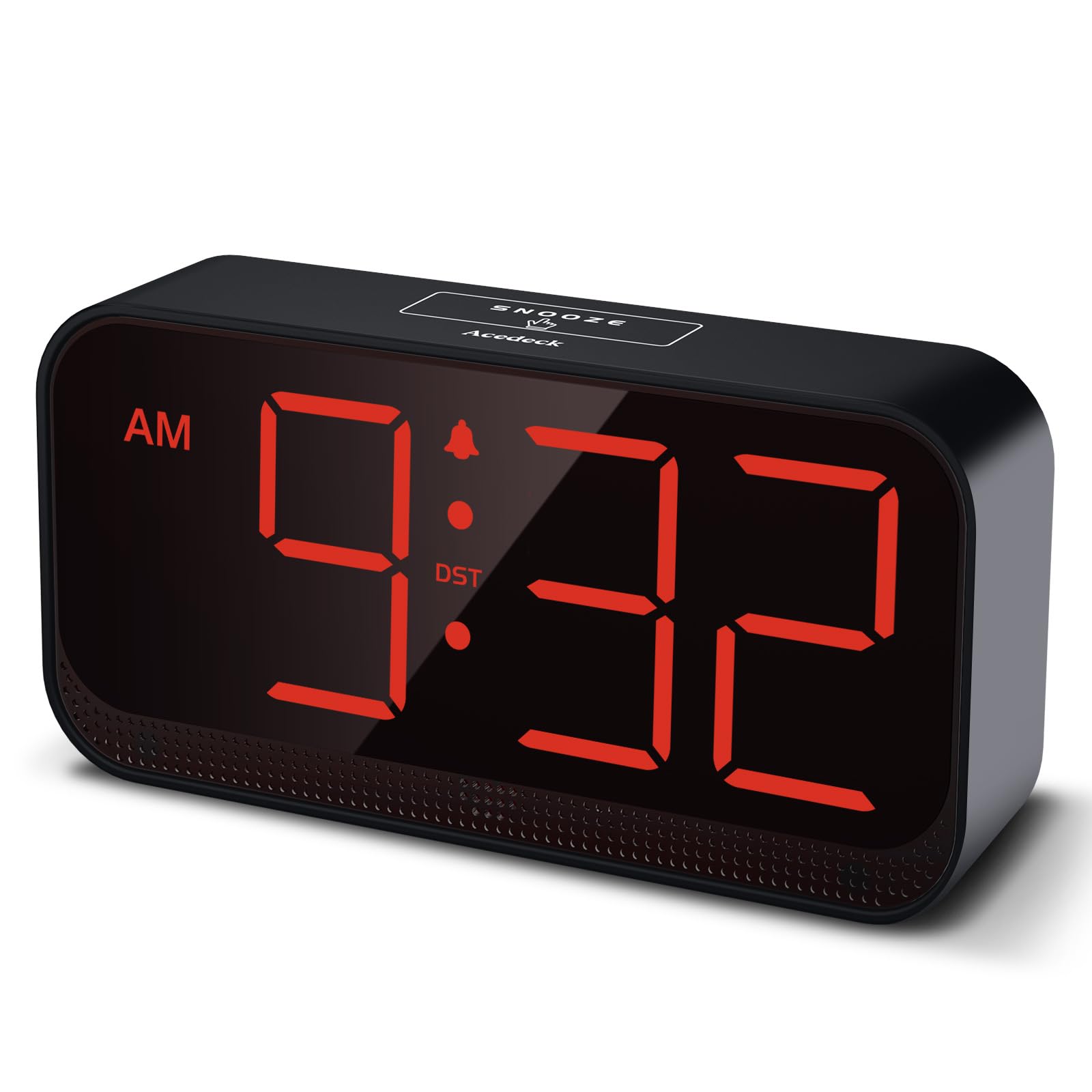 Battery Operated Digital Clock: Cordless Small Alarm Clock for Bedroom Travel - Large Numbers 4 Dimmers for All Ages Red Digits