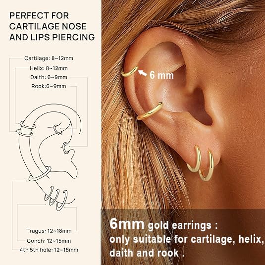 Small Gold Hoop Earrings - image 4