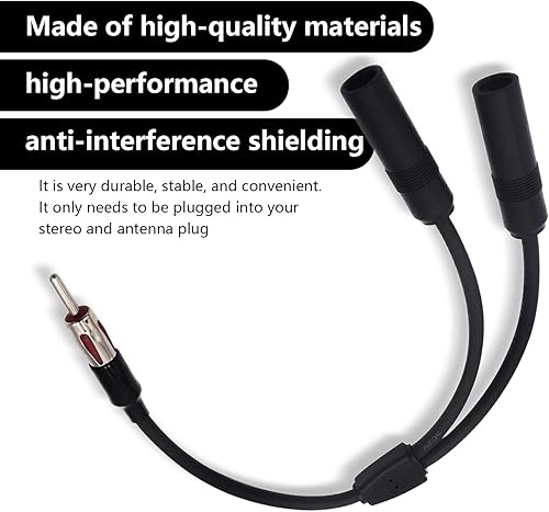 Miniatura 2 de 1 cable de conexión de antena de radio AM FM para automóvil, en forma de Y, de un macho a dos hembras, cable de extensión de adaptador de antena