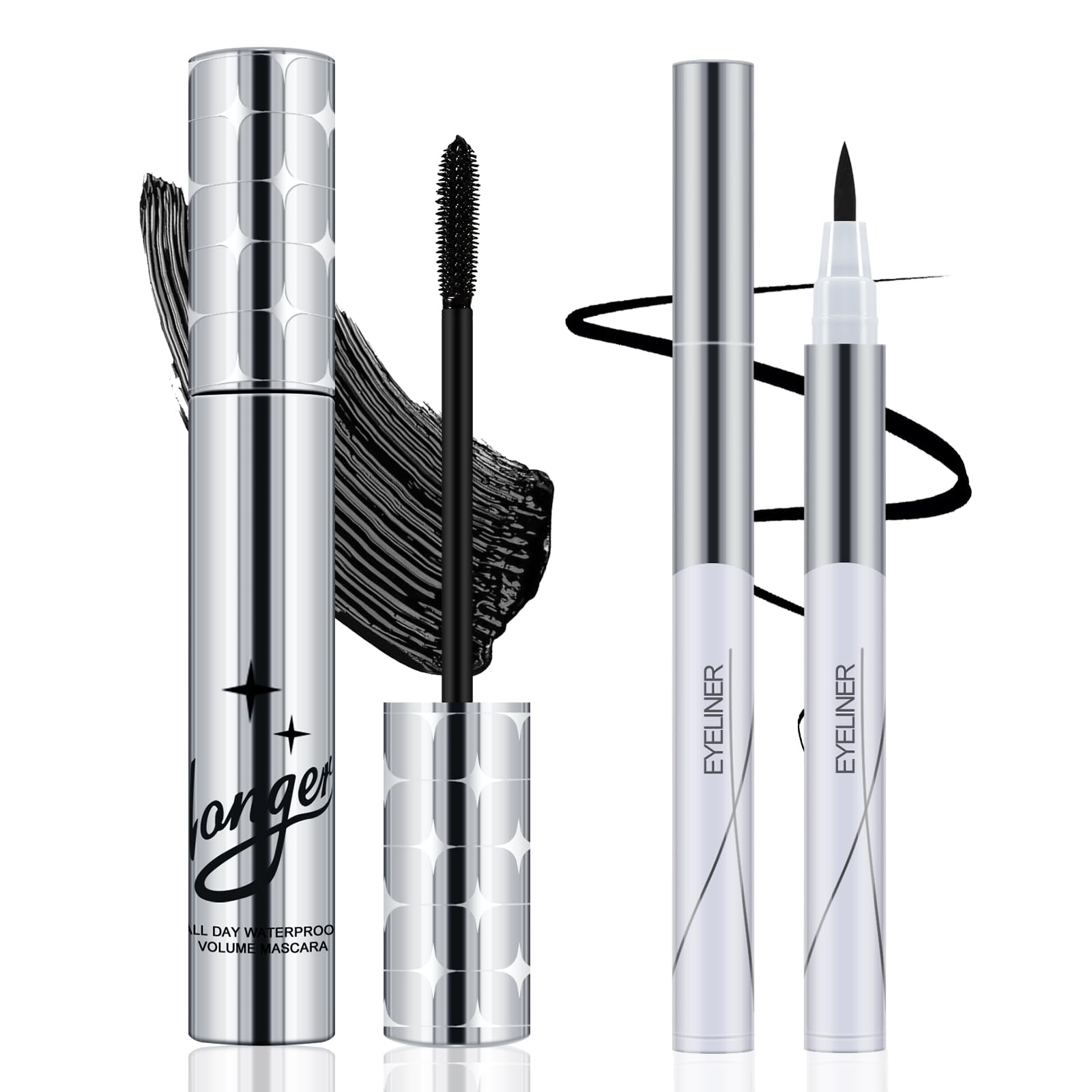 Apooliy Wimperntusche & Eyeliner Set – Wasserfester All-Day Look Für Dramatische Augen