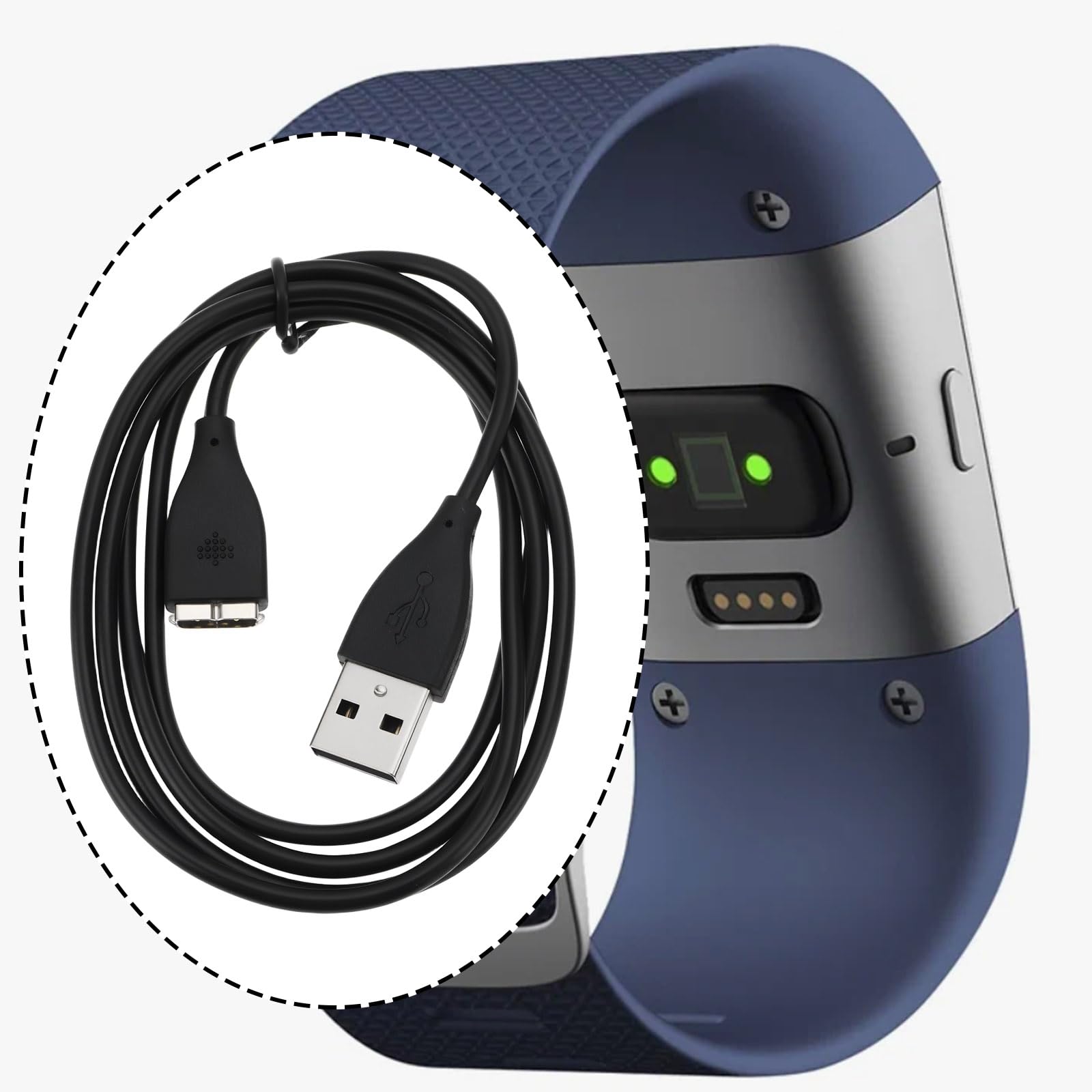 Cavo Di Ricarica USB Per Fitbit Surge - Compatibile Con Orologio Fitness, Lunghezza 1 Metro, Set Da 2 Pezzi
