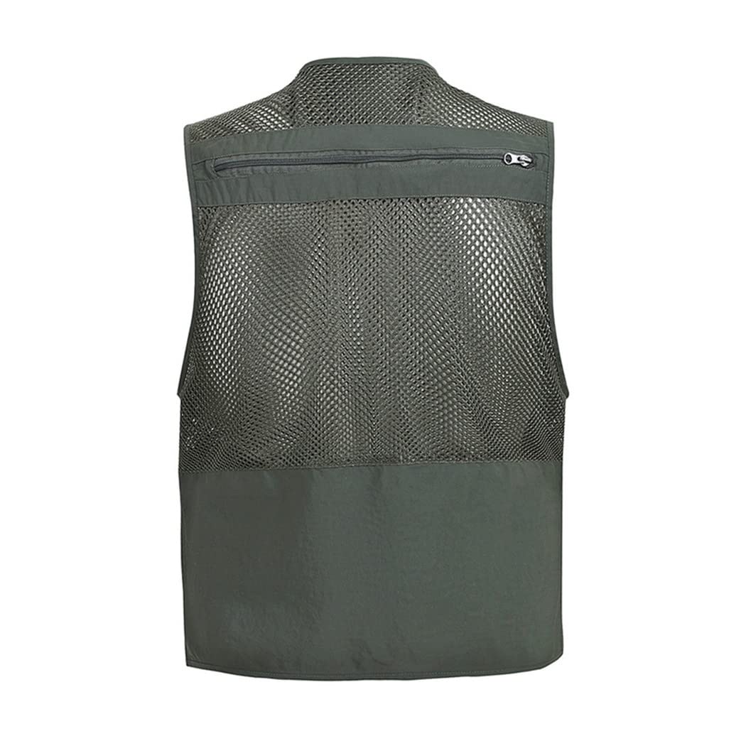 Chaleco de malla de verano para hombre, chaleco de múltiples bolsillos, casual, para primavera, otoño, casual, delgado, transpirable, con muchos bolsillos