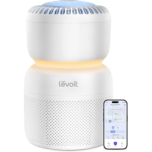 LEVOIT Air Purifier for Baby with White Noise Sound Machine and Blue-Light-Free Night Light in Bedroom, HEPA Filter Removes Ultrafine Particle, AHAM VERIFIDE, 5 Air Quality Monitor, Smart WiFi, Sprout