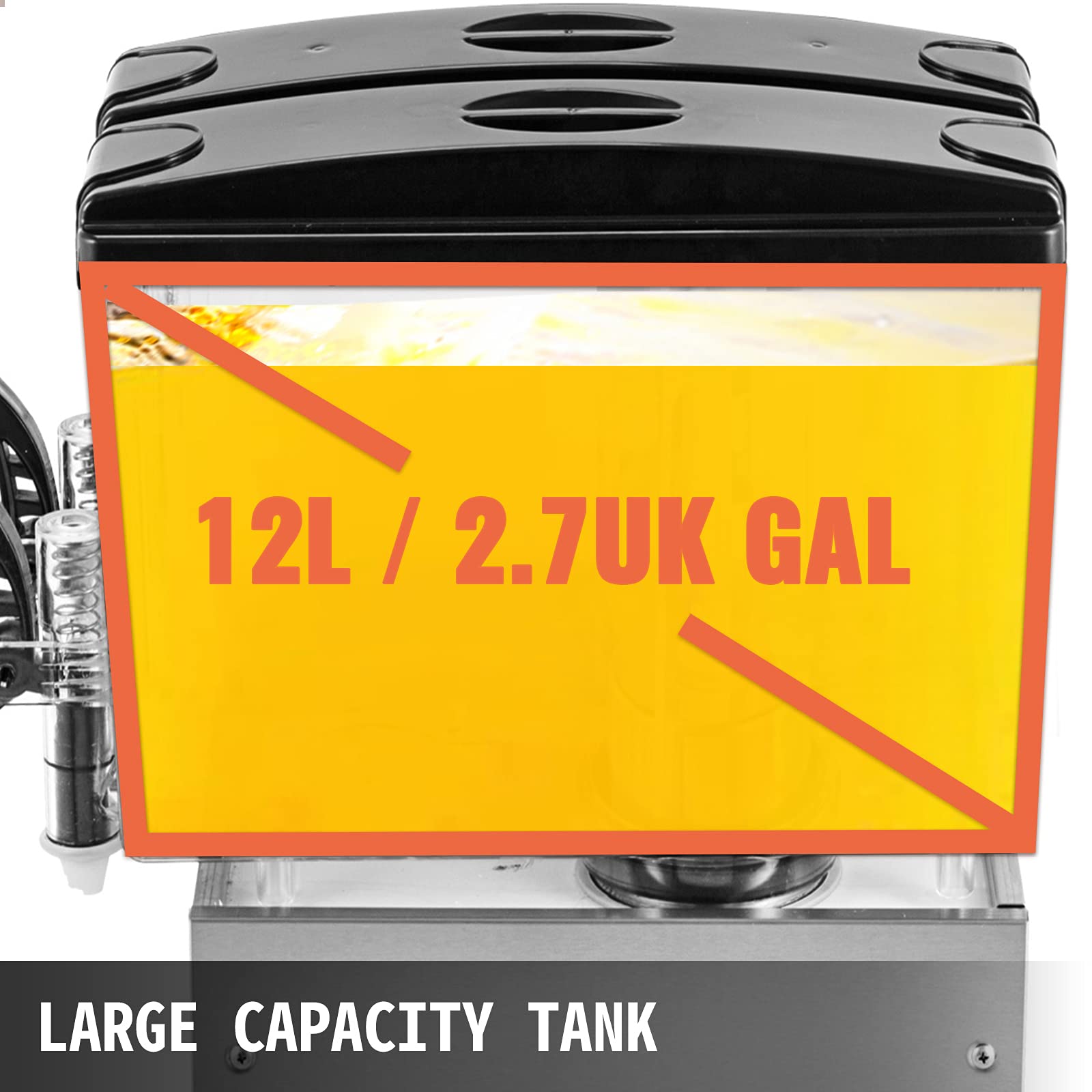 VEVOR 12L x 2 Tanks Getränkespender Schwarz Saftspender Edelstahl Getränkespenderzapfen Trinkwasserspender für Kommerzielle oder zu Hause