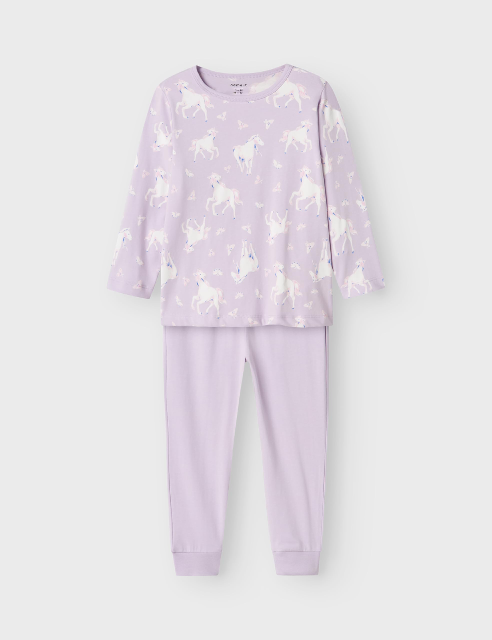 Nmfnightset Pastel Lilac Horse Noos, Pastelowy liliowy, 110/116 cm