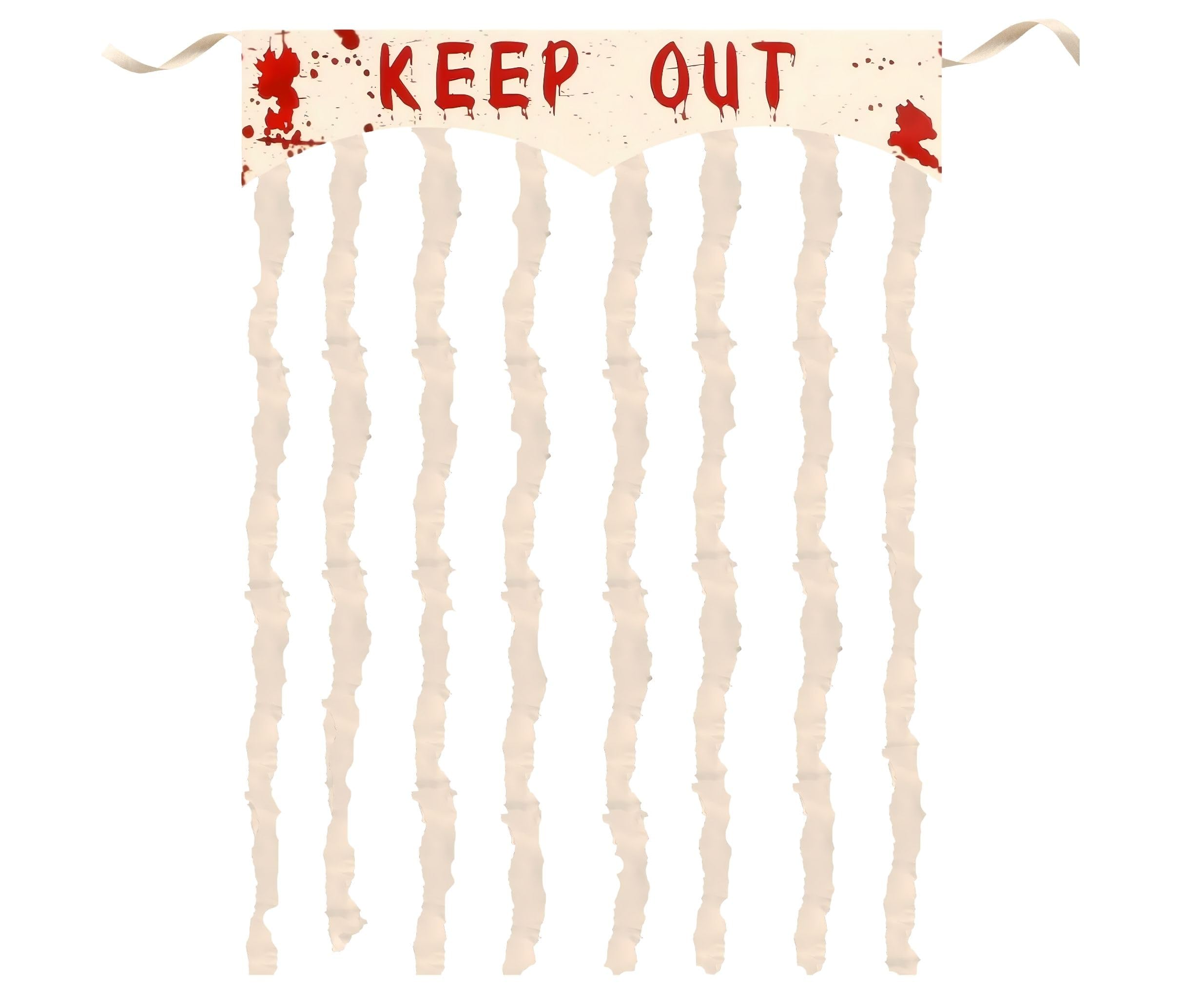 AKH® Halloween Keep Out Bloody Curtain – Spooky Window Decoration, Gothic Room Divider, Scary Halloween Party Decor, Themed Fabric for Haunted House & Halloween Events