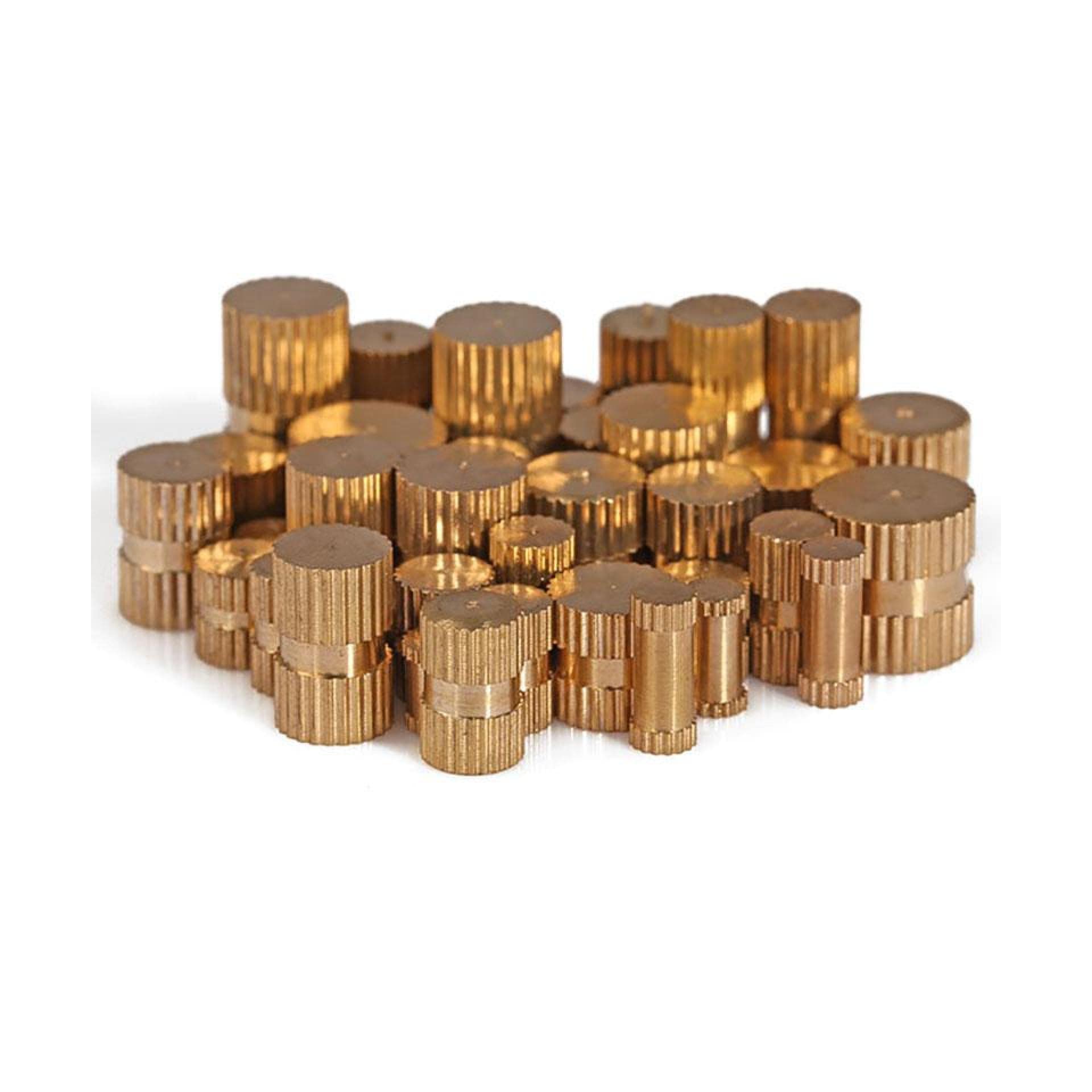 Mosiężne radełkowane nakrętki gwintowane M3 M4 M5 M6 M8 M10 Nakrętka uchwytu z otworem ślepym do formowania wtryskowego(2pcs-m4x6x10)
