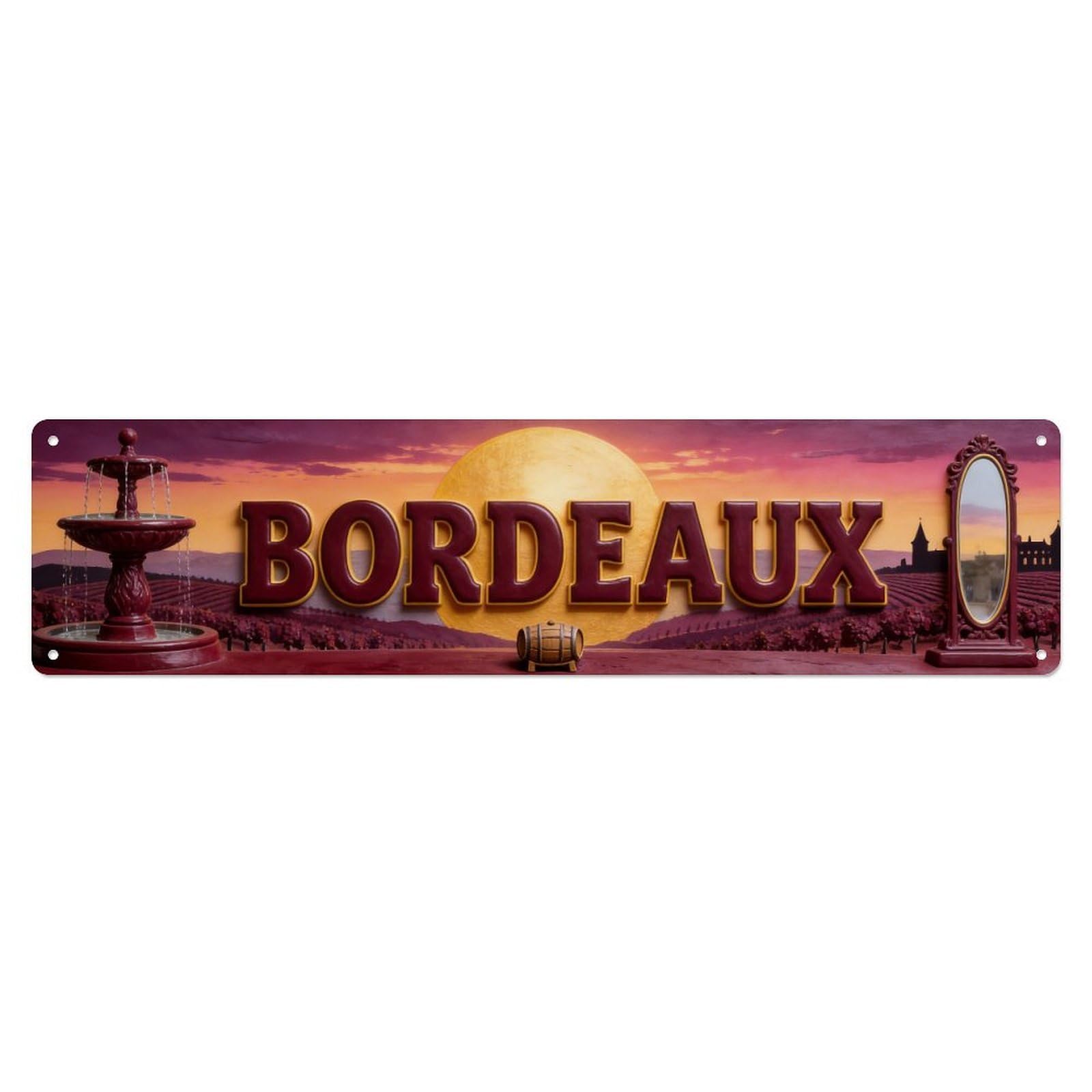 Metal Tin Sign Bordeaux France Retro