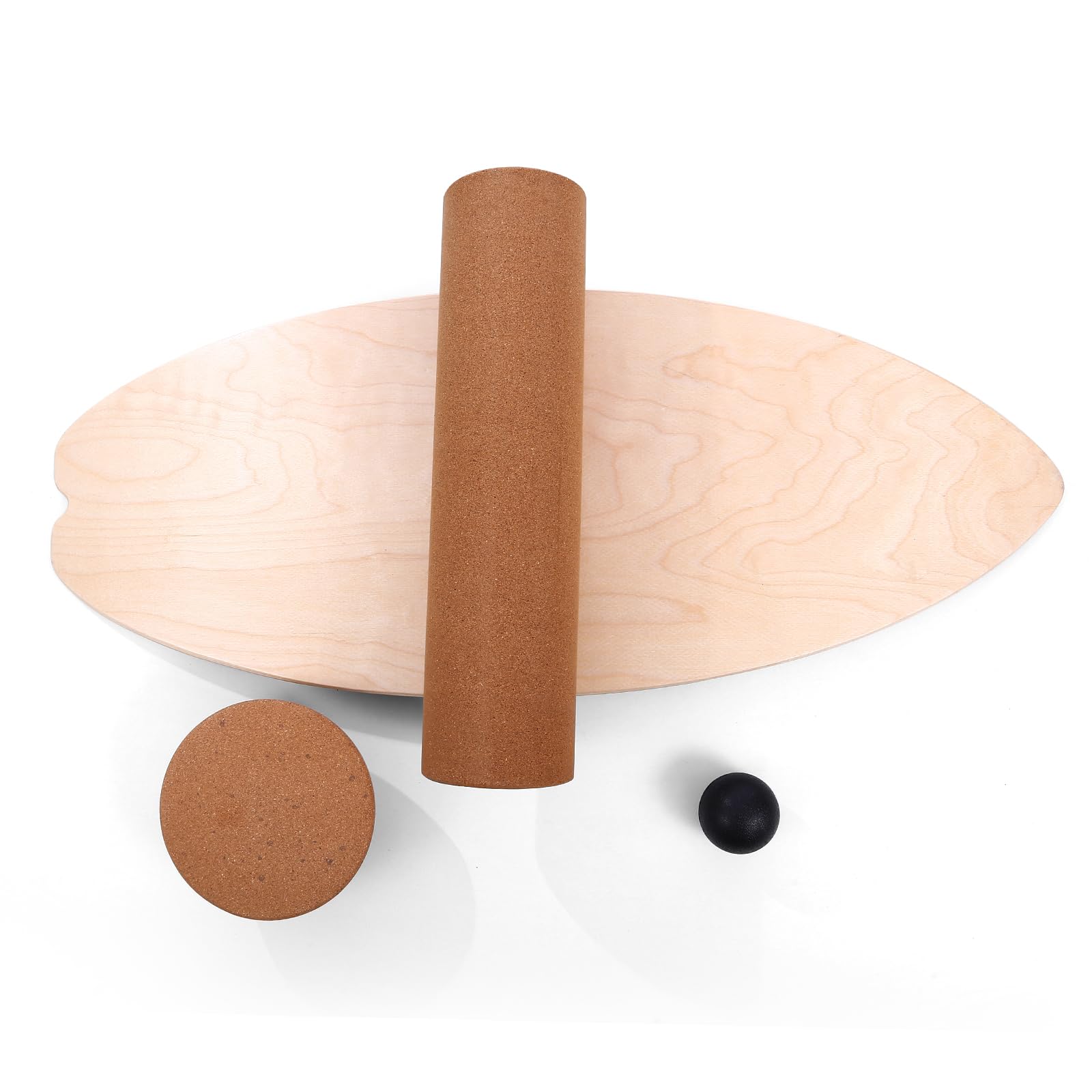 Balance Board Erwachsene | Rutschfeste Oberfläche & Rocker Shape | Surf Balanceboards für Surf Core-Training, Fitness, Reha & Koordination,inkl. Rolle, Halbkugel und Balance Ball