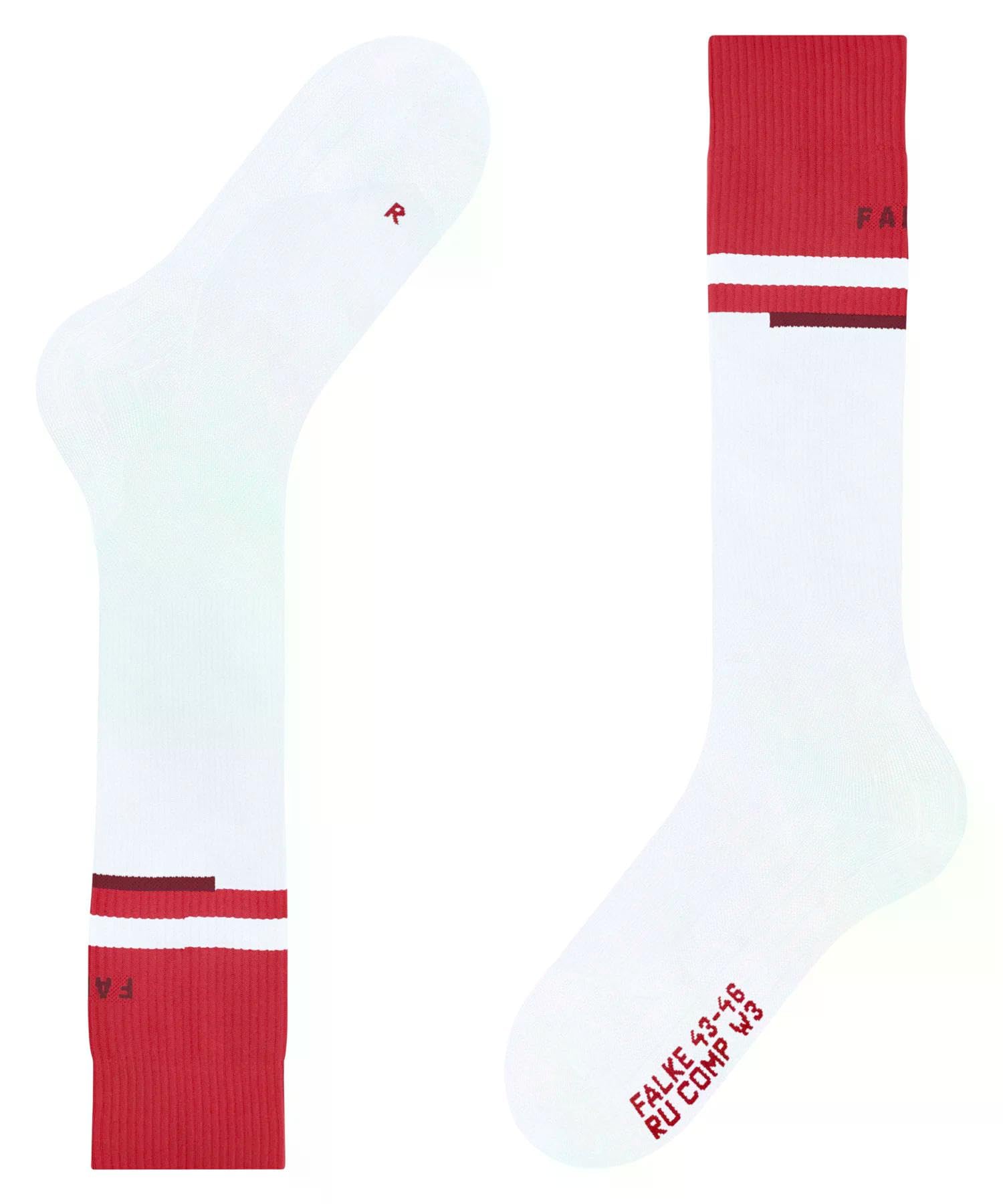 FALKE Mężczyźni Skarpety do biegania RU Compression Energy M Kh materiał funkcyjny kompresyjne 1 Para, Biały White 2008 - Obwód łydki W2, 39-42 W2