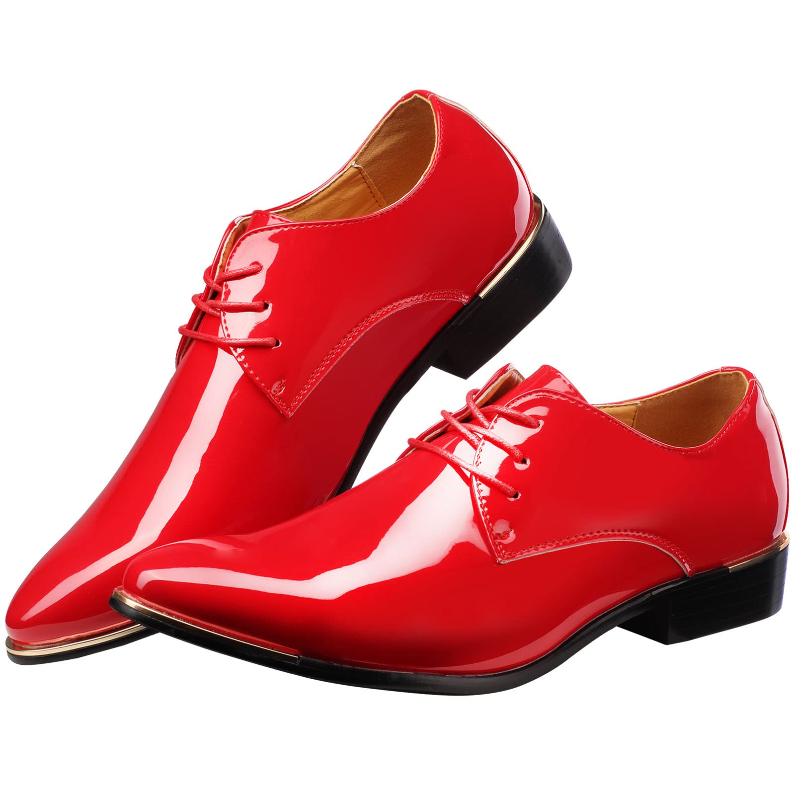 Herren Anzugschuhe Hochzeit Derby Lederschuhe Schnürhalbschuhe Oxford Schuhe Smoking Lackleder