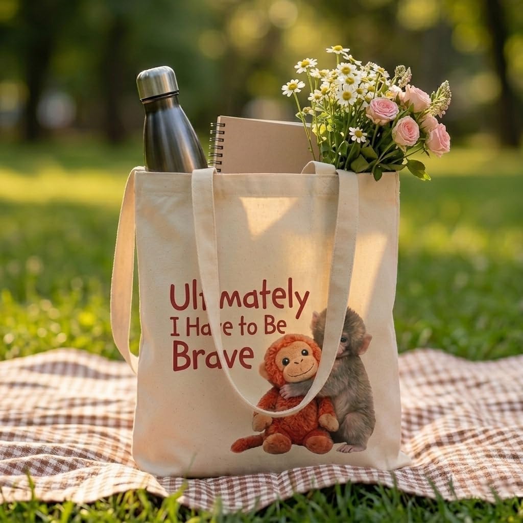 Monkey Canvas Tote Bag for Women Teen Girls Gifts Cute Travel Work Tote Bags Reusable Grocery Shoulder Bag image 3