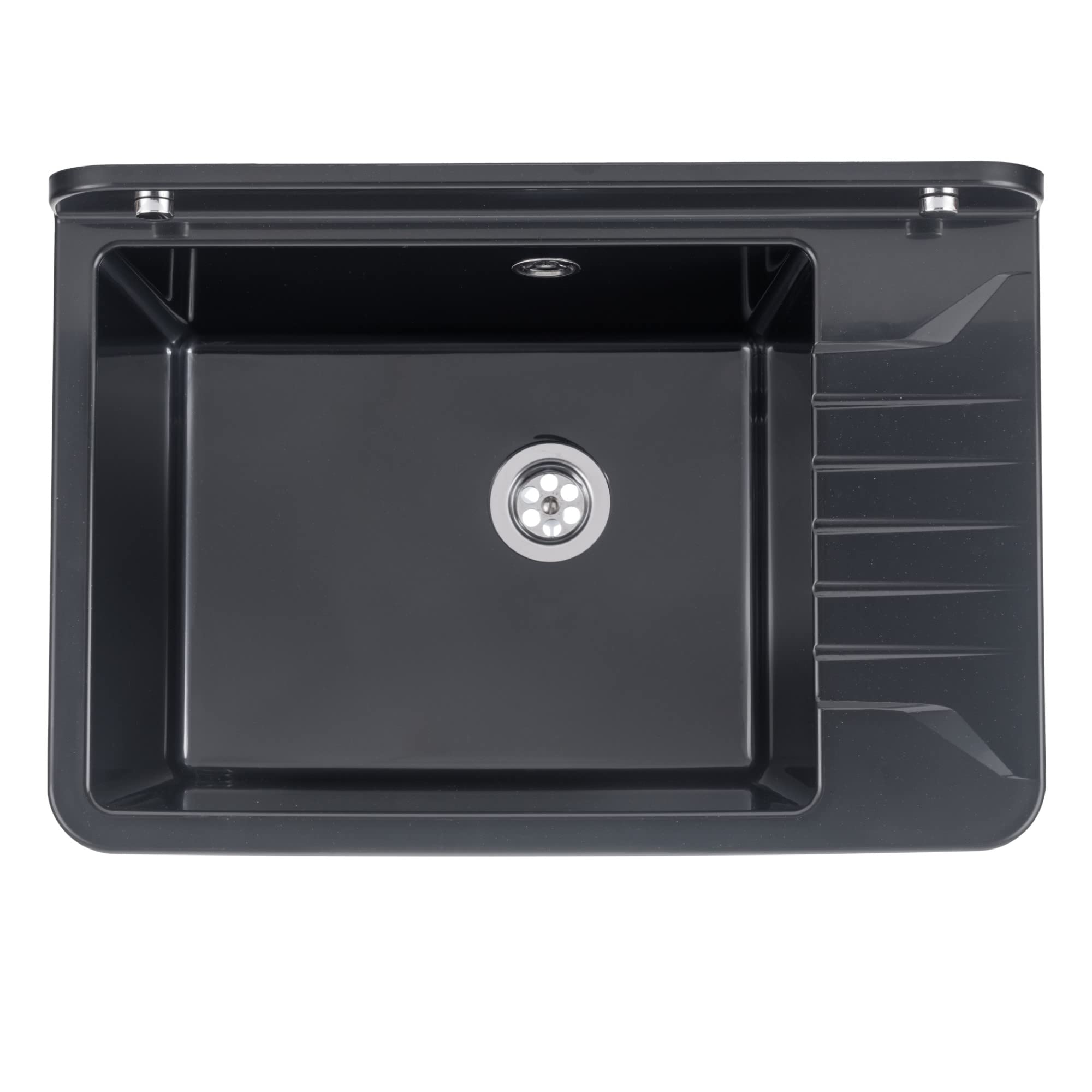botle Lavabo con sifón fregadero de plástico negro granito color, 50 cm de longitud colgar instalación de agua cocina baño resistente