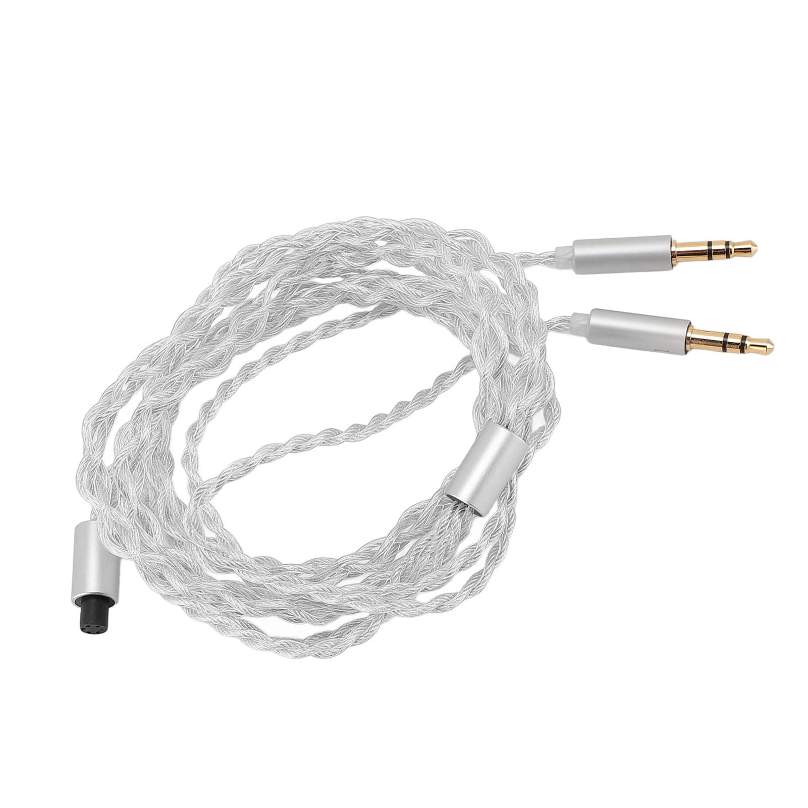 KUIDAMOS Cable Divisor en Y Dual para Auriculares de 3,5 Mm a 2,5 Mm Y 4,4, Diseño Duradero de 49,21 Pulgadas para Audiófilos Jugadores, Portátil sin Enredos (Plata)