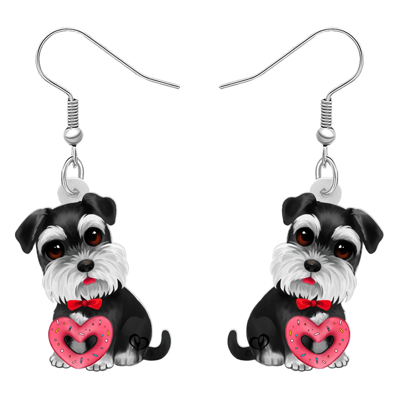 Duowei Acrylic Schnauzer Dog Earrings Sweet Pets Dangle Drop