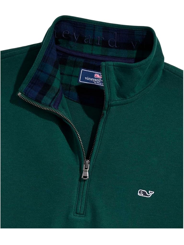 Green Vineyard Vines Plaid Saltwater 1/4 Zip