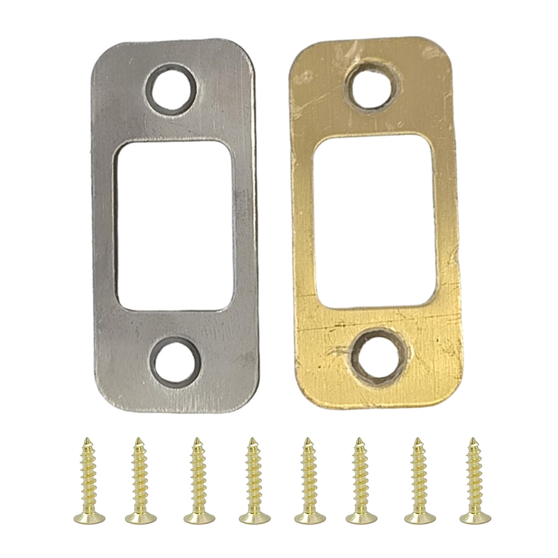 2PCS Round Corner Deadbolt Strike Plate, Door Backplate Deadbolt Strike Plate 1" X 2 1/4“,Gold - Image 4