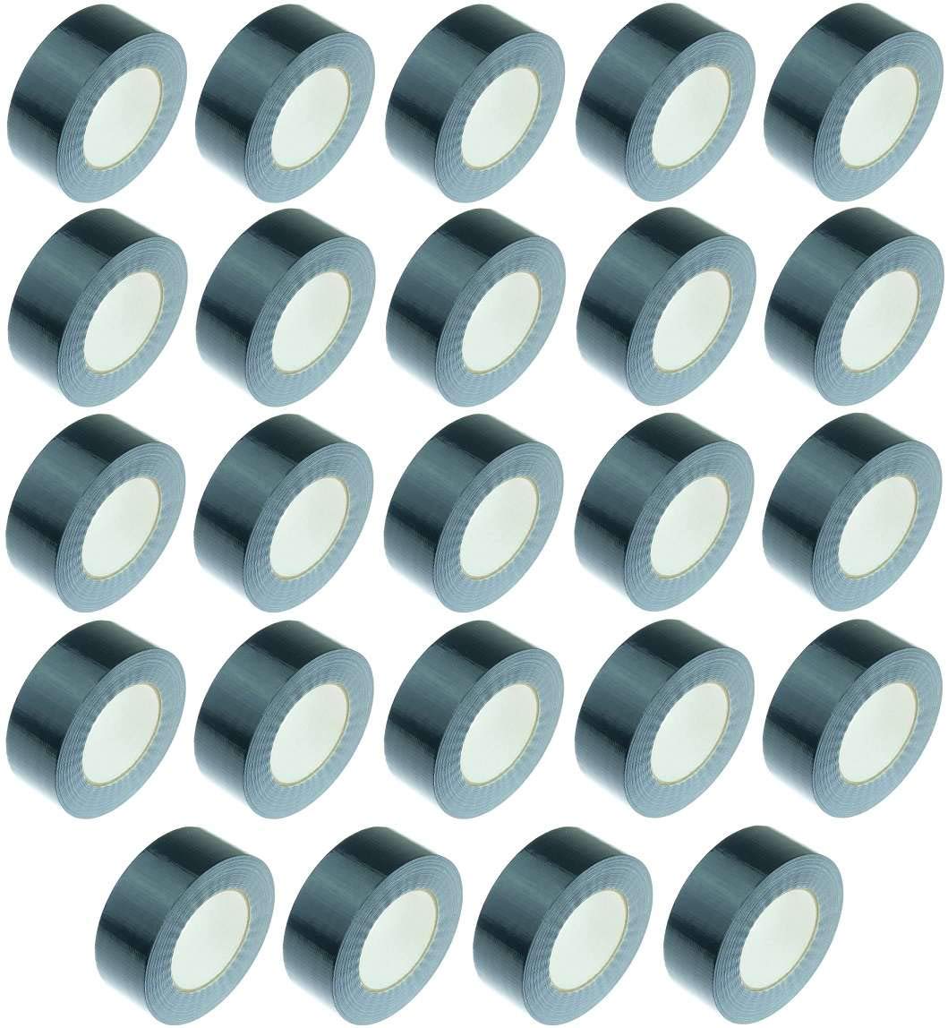 24 Rollen Gewebeband 50 m x 48 mm schwarz - Panzerband Steinband Gaffa Tape Reparaturband