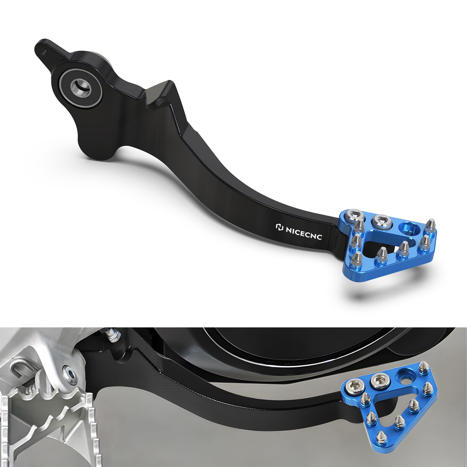 NICECNC Hinterradbremshebel mit verdicktem vergrößertem Anti-Rutsch Pedal Compatible with Husqvarna 701 Enduro 2016-2019, Compatible with 690 Enduro R 2011-2018, Aluminium,Siehe Passform,Black