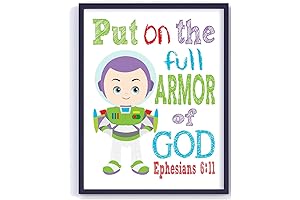 Buzz Lightyear Toy Story Christian Nursery Unframed Print - Put on the...