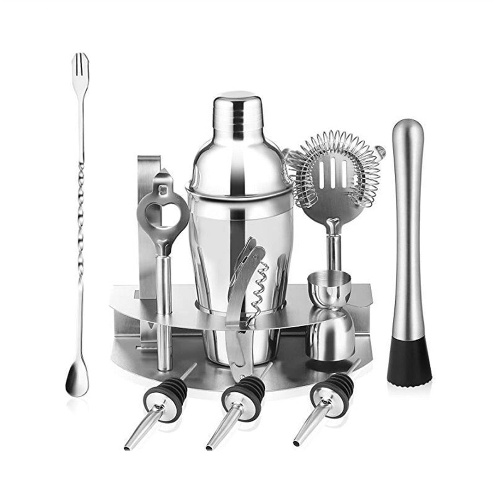 Juego de Coctelera 55 0ML Coctelera de cóctel Sistema de Acero Inoxidable Coctelera Shaker Set Abrey Mezcler Bar Wine Professional Bar Herramientas Principiantes Agitador de Cócteles