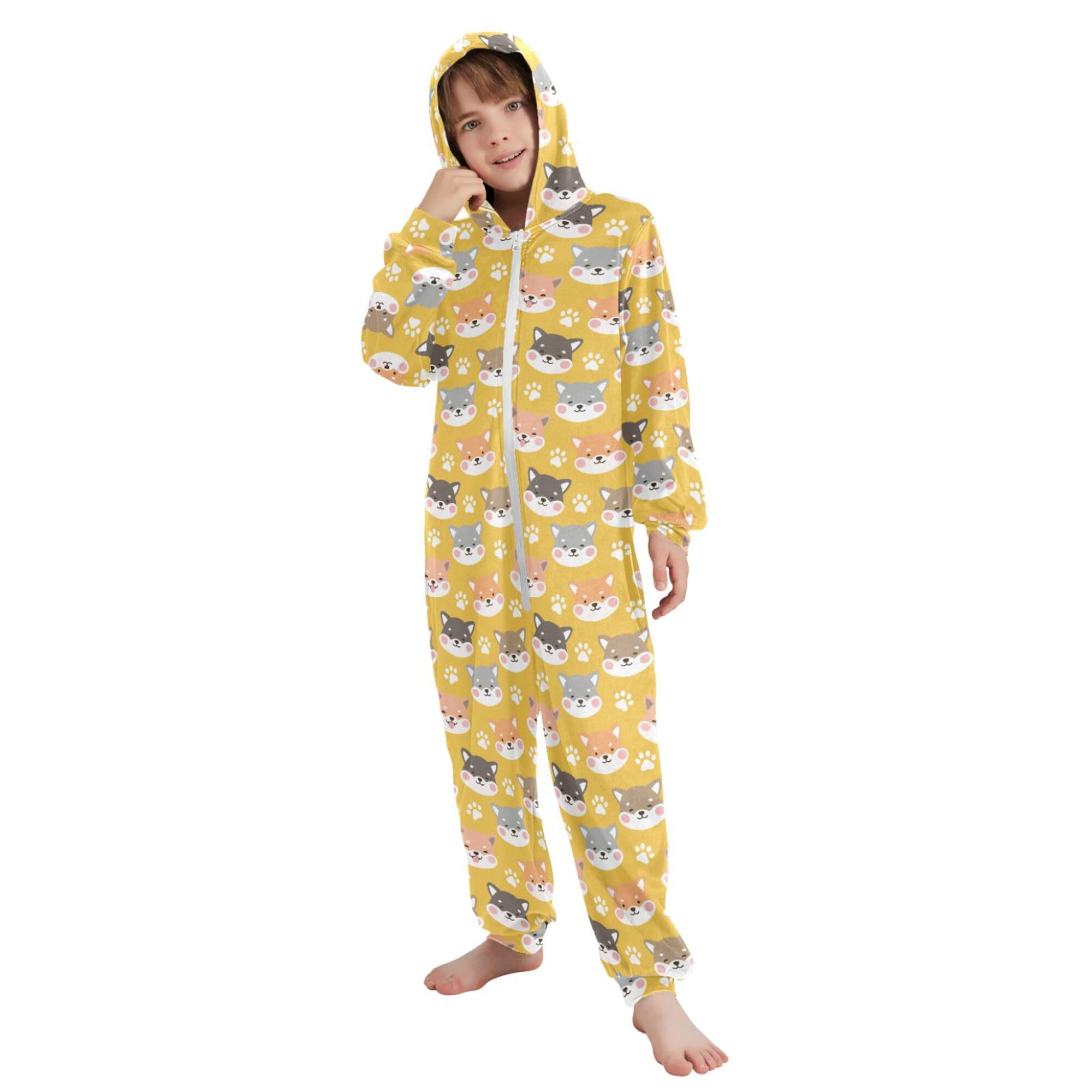 Pigiama intero in flanella con cappuccio e cerniera, tuta coordinata per bambini con api e fiori, morbida e calda, abbigliamento sportivo per la casa, 5-6T