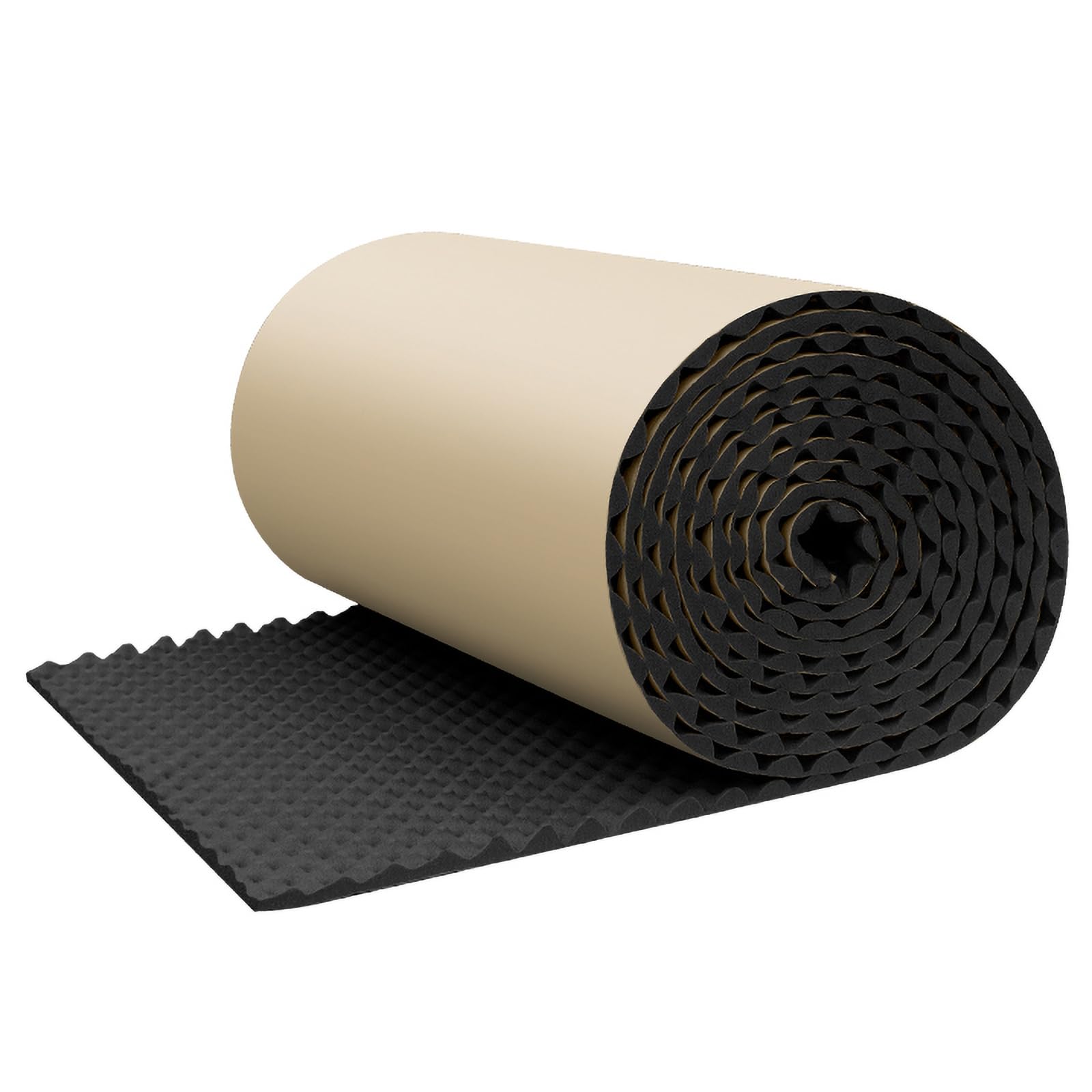 15mm Spesso Pannelli Fonoassorbenti Rotolo, Autoadesivo Ignifugo, Pannelli Acustici, per Studi di Registrazione, Registrazione Podcast, Sale TV, Sale Giochi, Uffici(Size:1 * 10m,Color:Nero)