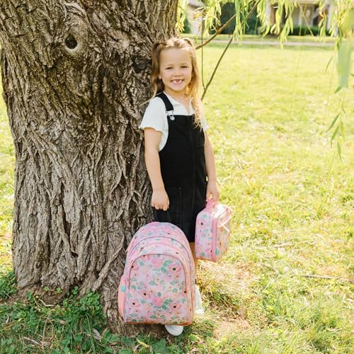 Image of Wildkin JumpOff Jo Insulated Lunch Box - Keeps Food Hot or Cold, BPA-Free with Mesh Pockets & Easy-Clean Lining - Ideal for School, Travel & Daycare - Floral Watercolor
