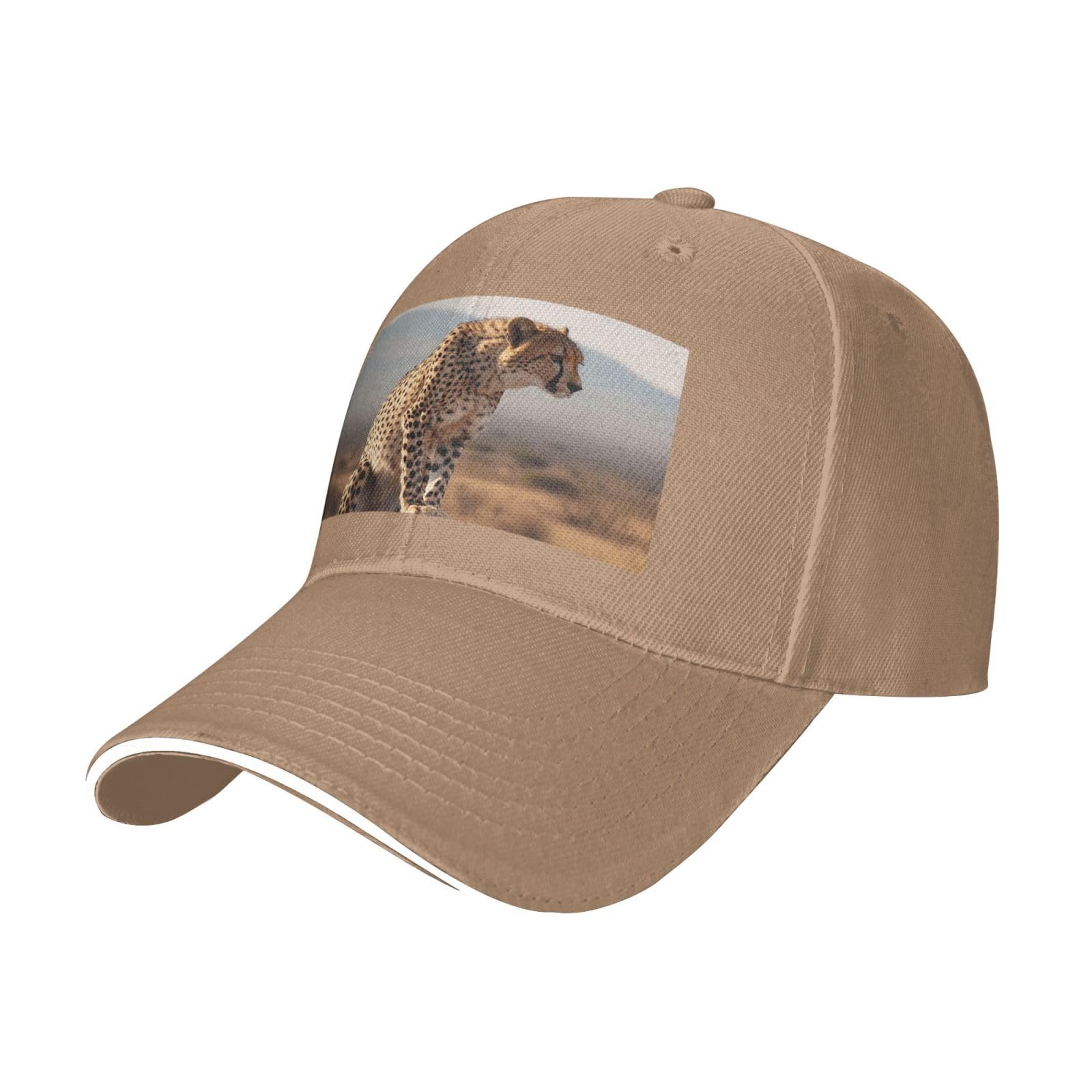 Wild African Cheetah Baseball Cap Men Women Classic Adjustable Golf Dad Cap Trucker Hats Casual Casquette Hat, Natural, One size
