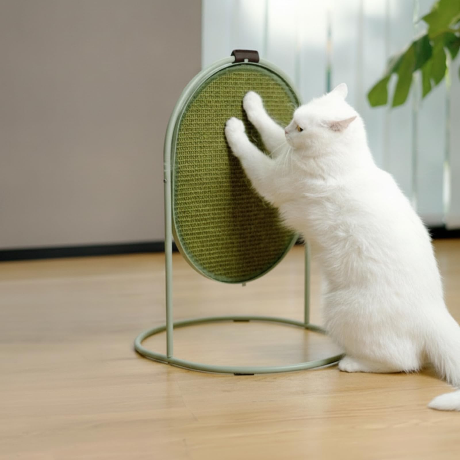 Harilla Griffoir pour Chat avec Structure en, Vert Basilic avec Carton Ondulé, Modèle Breveté, Résistant Aux Griffures, Ne Perd Pas De Copeaux