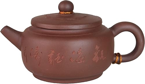 Zisha - Tetera de arcilla china, tetera de cerámica, olla de arena morada, filtro de té Kungfu, té suelto (8 onzas)