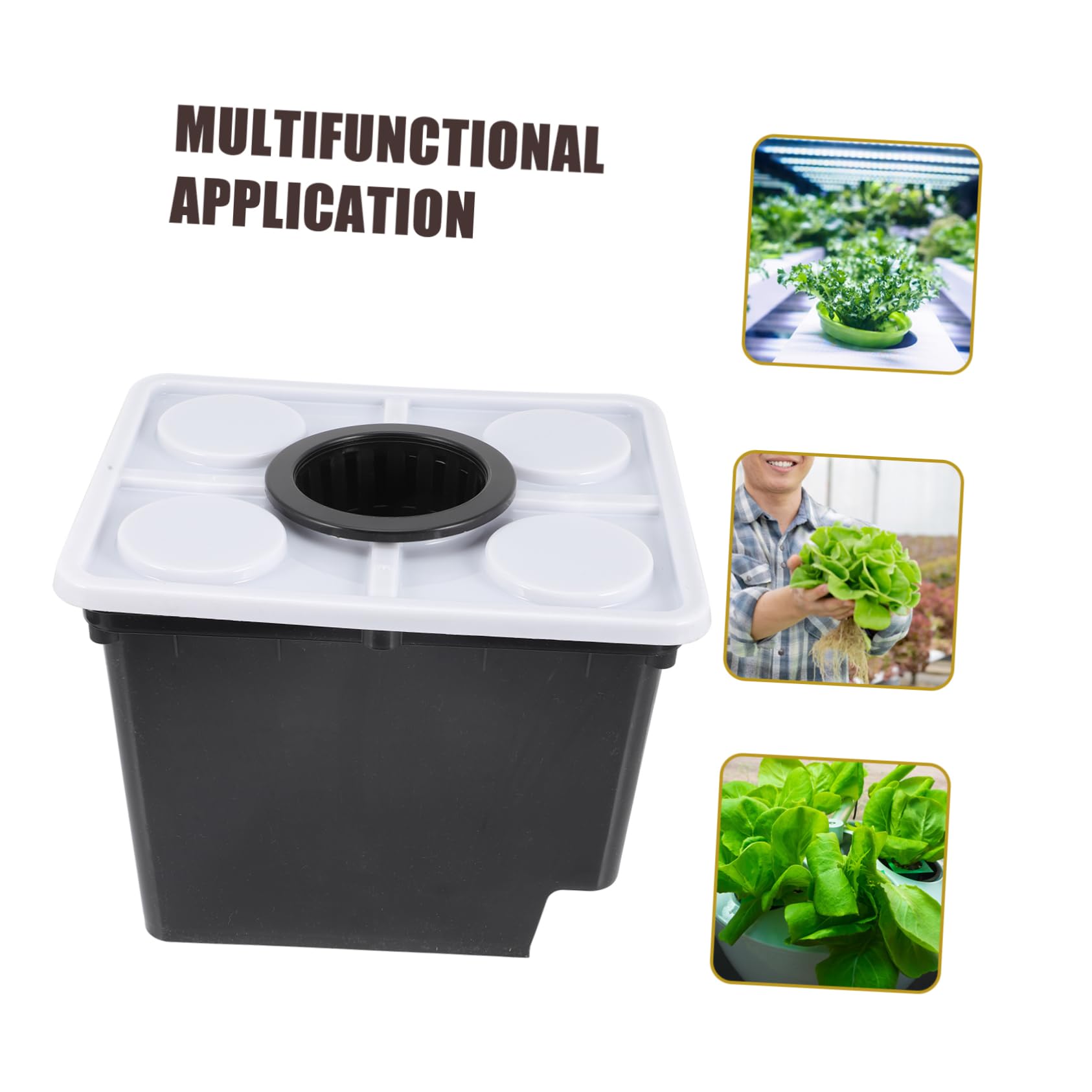 ifundom Secchio Idroponico in Plastica Nero, Metodo per Coltivazione Senza Suolo per Fiori e Piante Verdi, Stabile e Facile da Montare, per Balcone e Serra